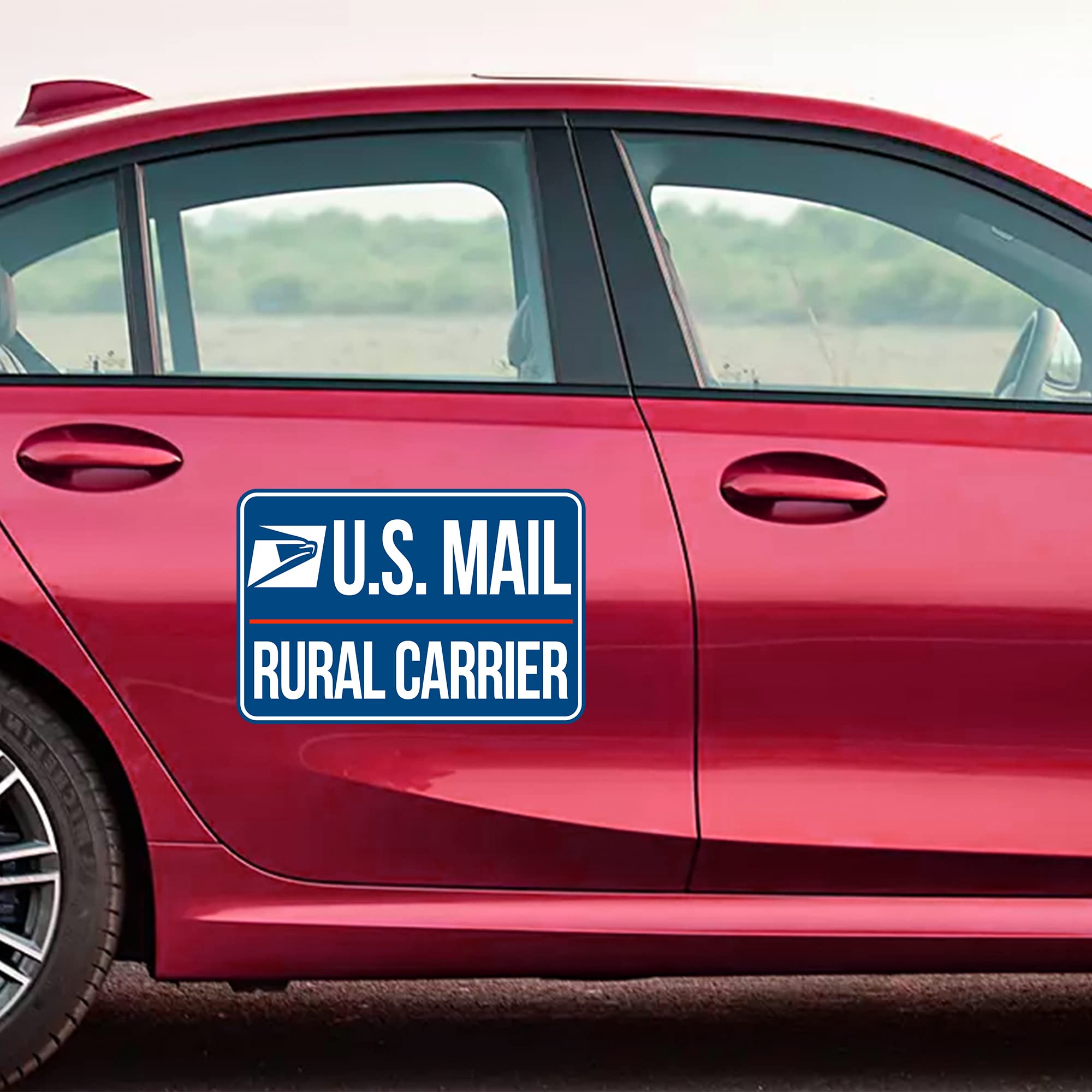 Lumiere Tech U.S. Mail Delivery Driver Magnetic Signs - Heavy Duty, Blue, 2(12"x8"), 1(11"x3") for Cars, SUVs, Trucks