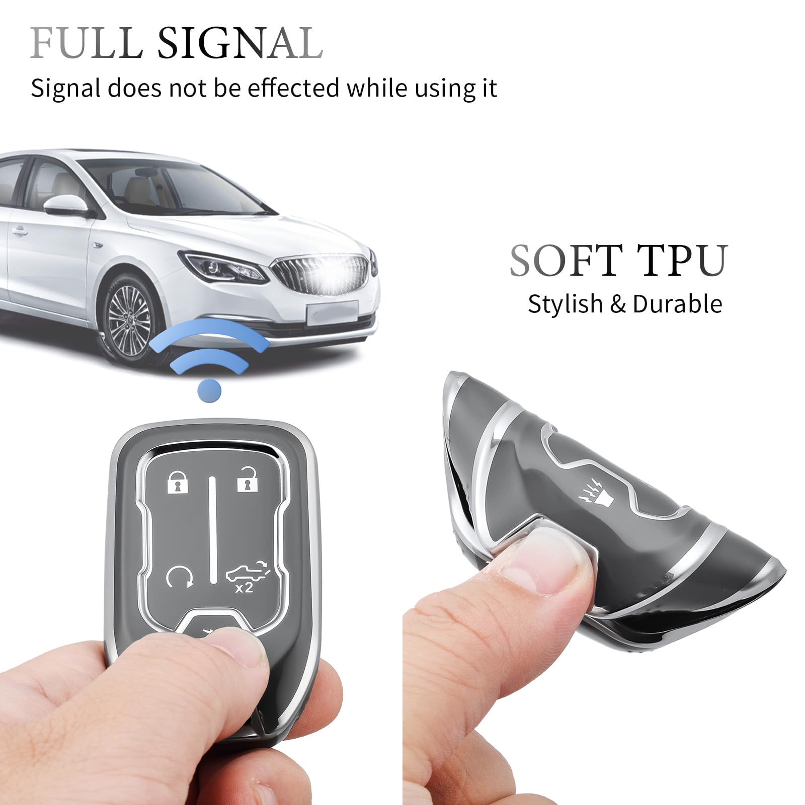 OFFCURVE Key Fob Cover for Volkswagen, Soft TPU Full Protector Case for VW Jetta Golf Polo Passat MK8 Tiguan Beetle Car Remote S