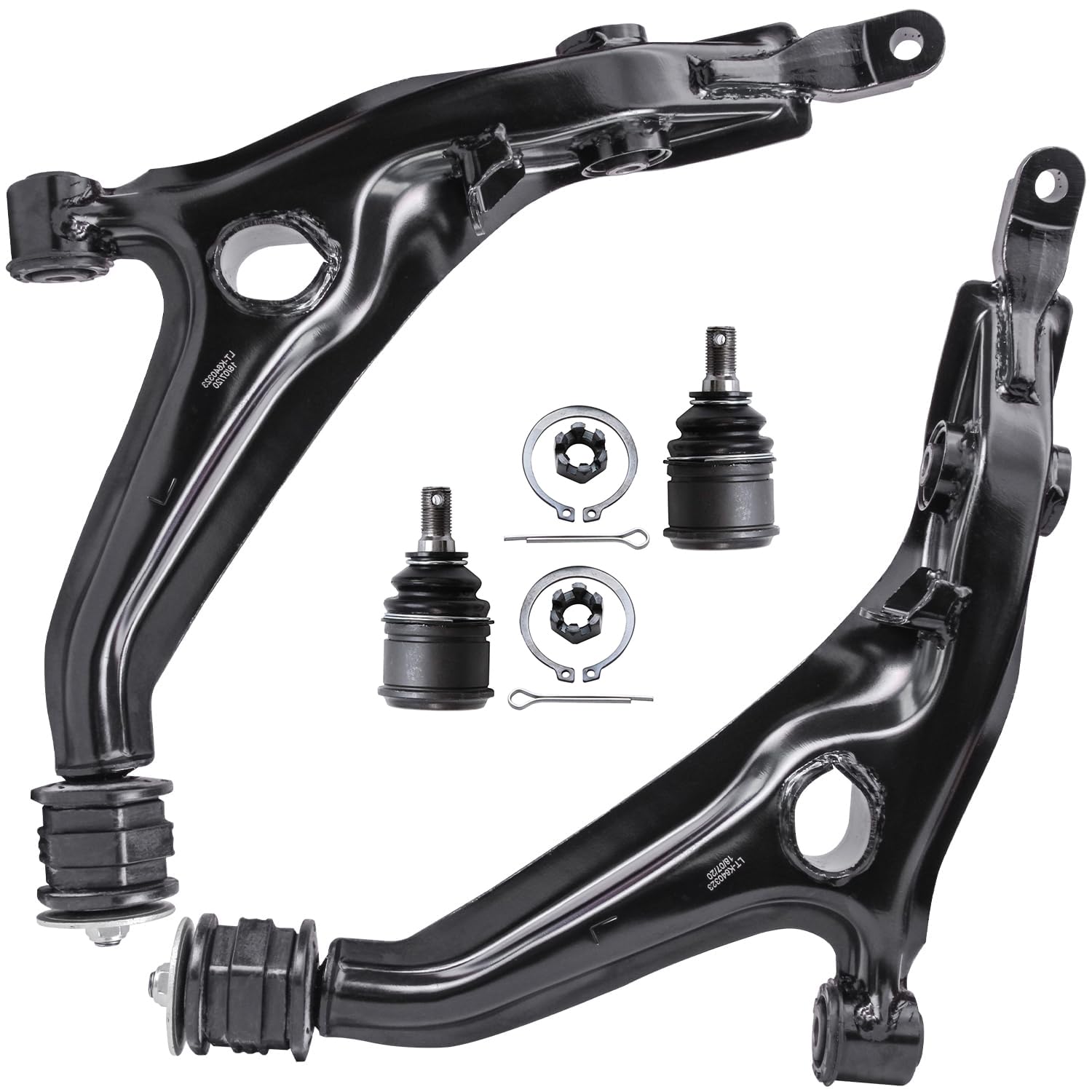 Detroit Axle - Front 4pc Control Arms Kit for 1997-2001 Honda CR-V, 2 Lower Control Arms 2 Lower Ball Joints 1998 1999 2000 Repl