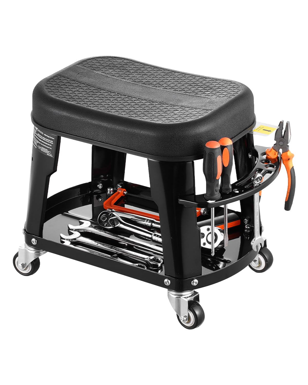 VEVOR Rolling Shop Stool with Wheels, 19.7-25.6 Adjustable Height, 360 Swivel, 330 lbs Capacity, Garage Work Mechanic Stool with