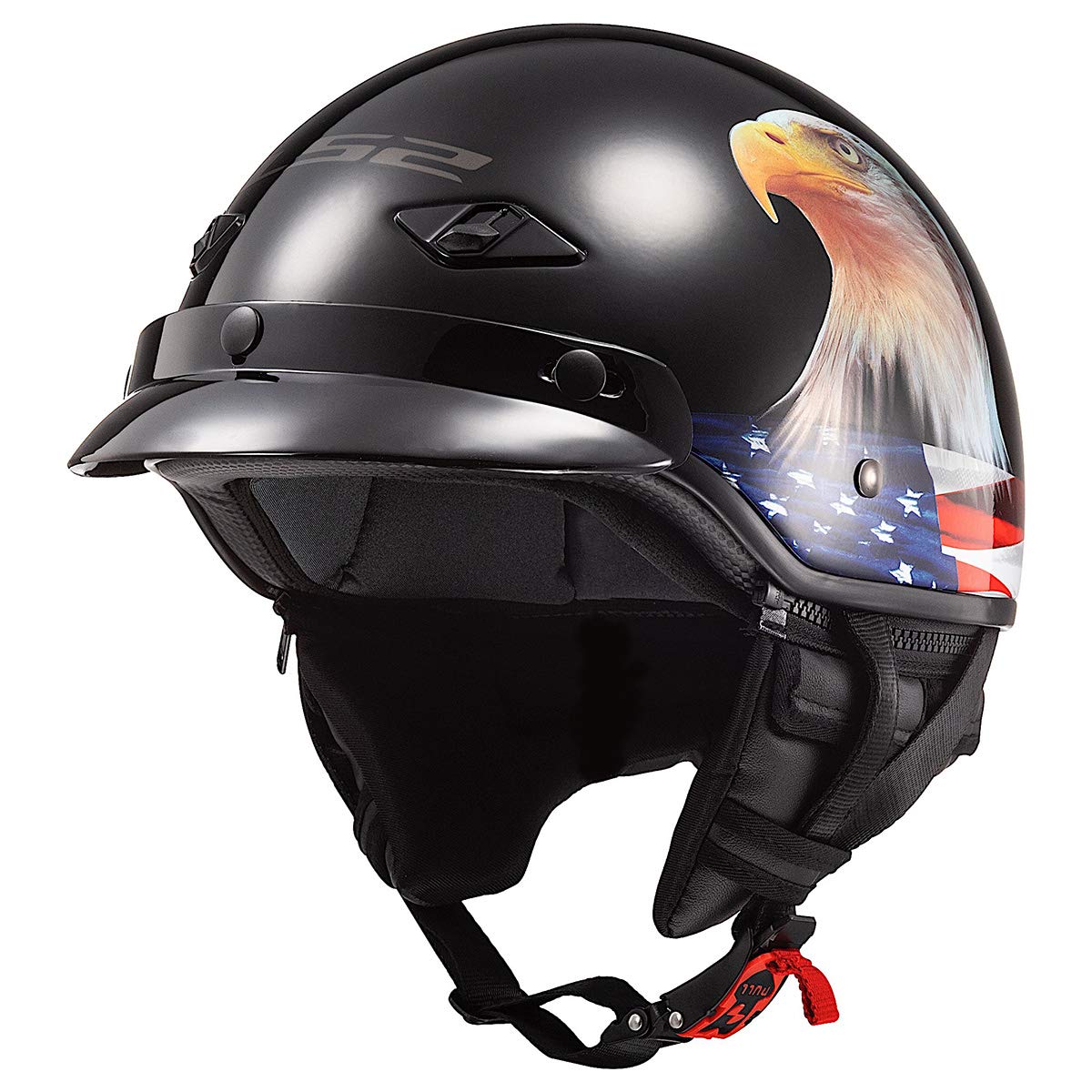 Ls2 Helmets Bagger Motorcycle Half Helmet (Murica - Large)