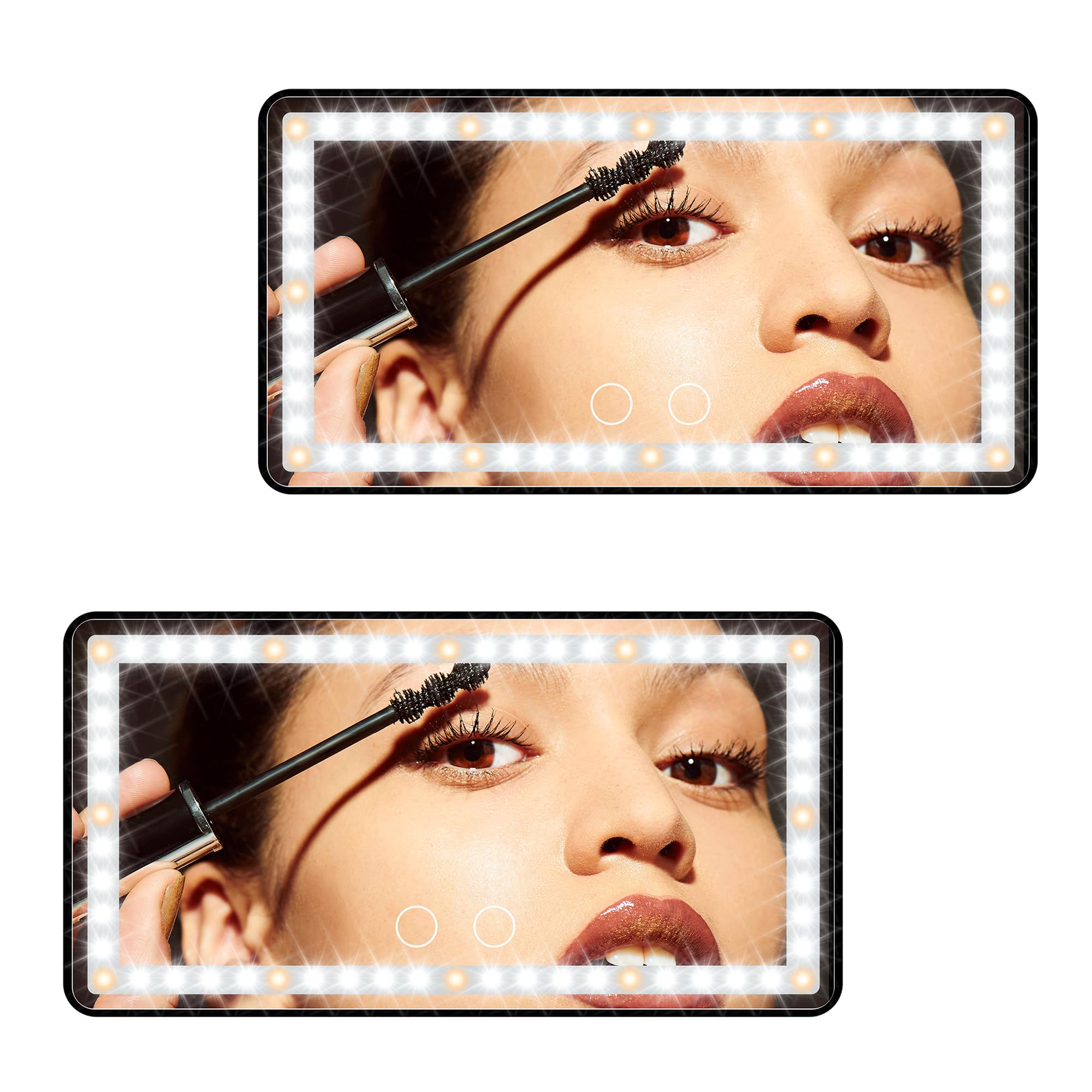 Car Sun Visor Vanity Mirror With Lights, 2 Pcs Rechargeable Car Makeup Mirror Accessories, Birthday Gifts For Women Girl, 3 Ligh