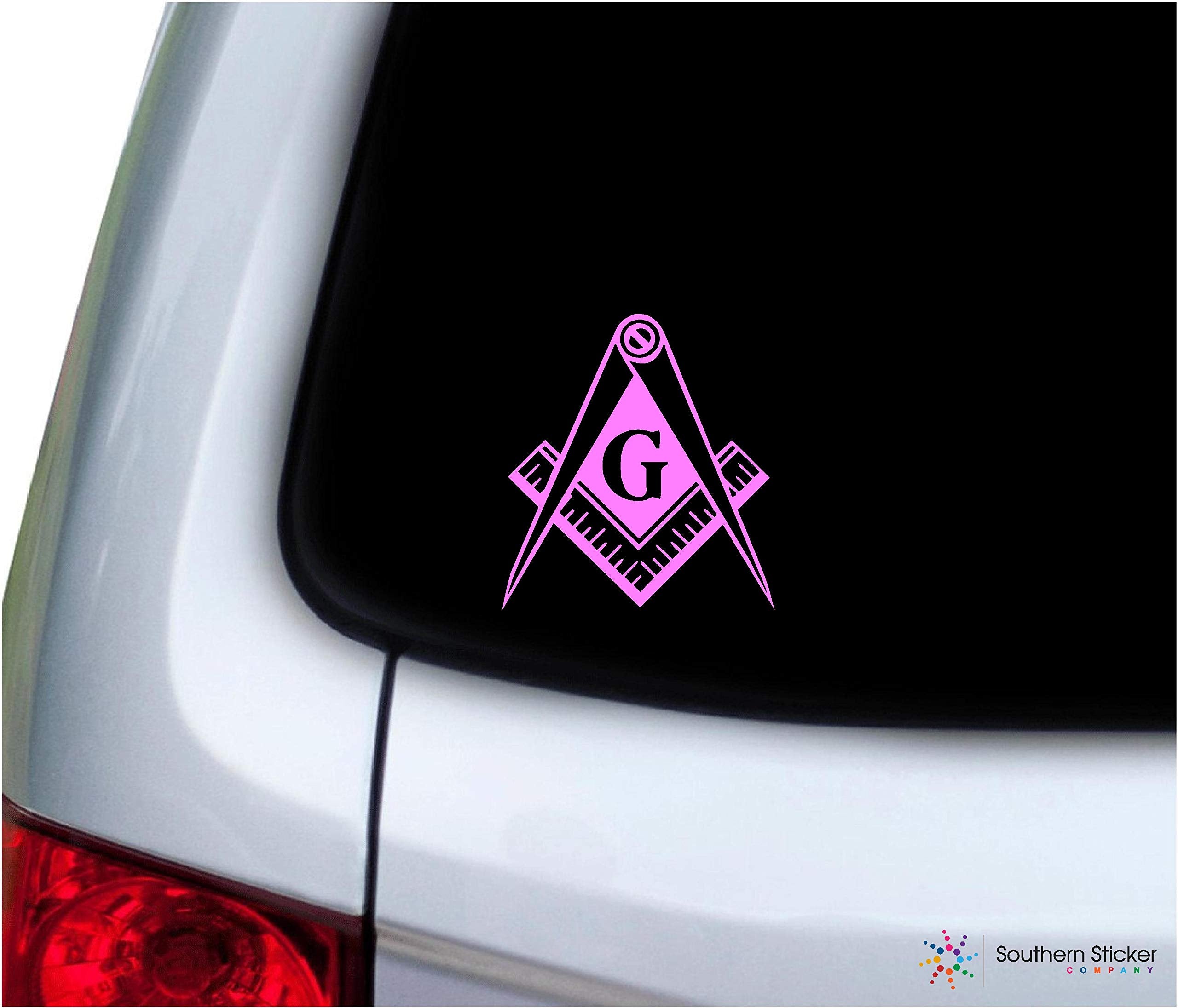 Southern Sticker Company Freemason Masonic Lodge Symbol 3.9X4.2 Inches Size Laptop Car Window Truck - Made And Shipped In Usa (S