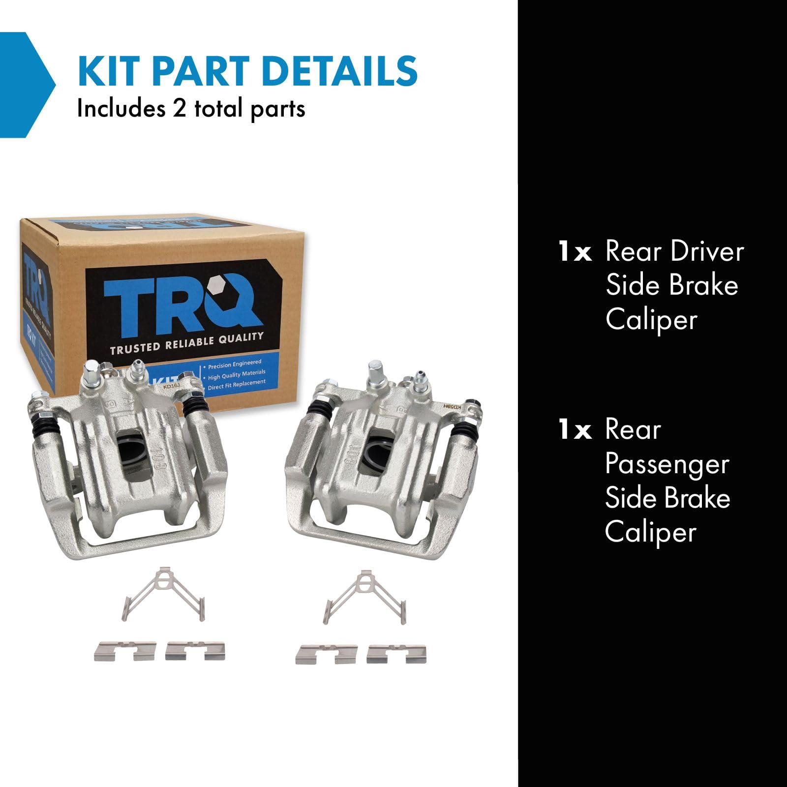 Trq Rear Brake Caliper Set Compatible With 2007-2012 Acura Rdx 2010-2011 Honda Accord Crosstour 2007-2011 Cr-V