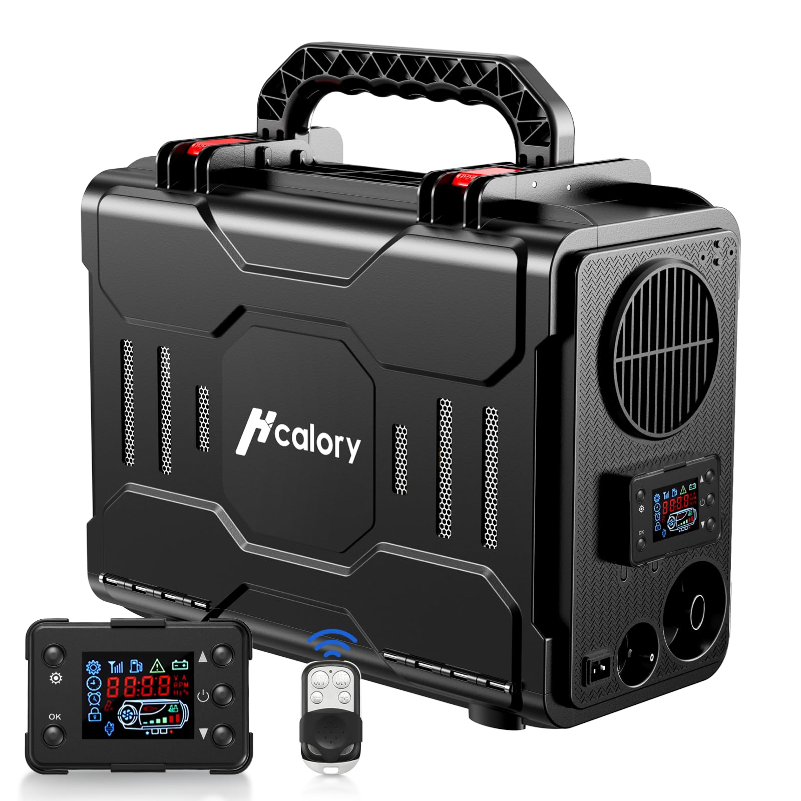 Hcalory 12V Portable Diesel Air Heater  5Kw All-In-One Diesel Parking Heater  Parking Bunk Heater With Remote Control  And Lcd Monitor For Car Trucks Boat Bus Rv Motor-Homes And Camper -Like New