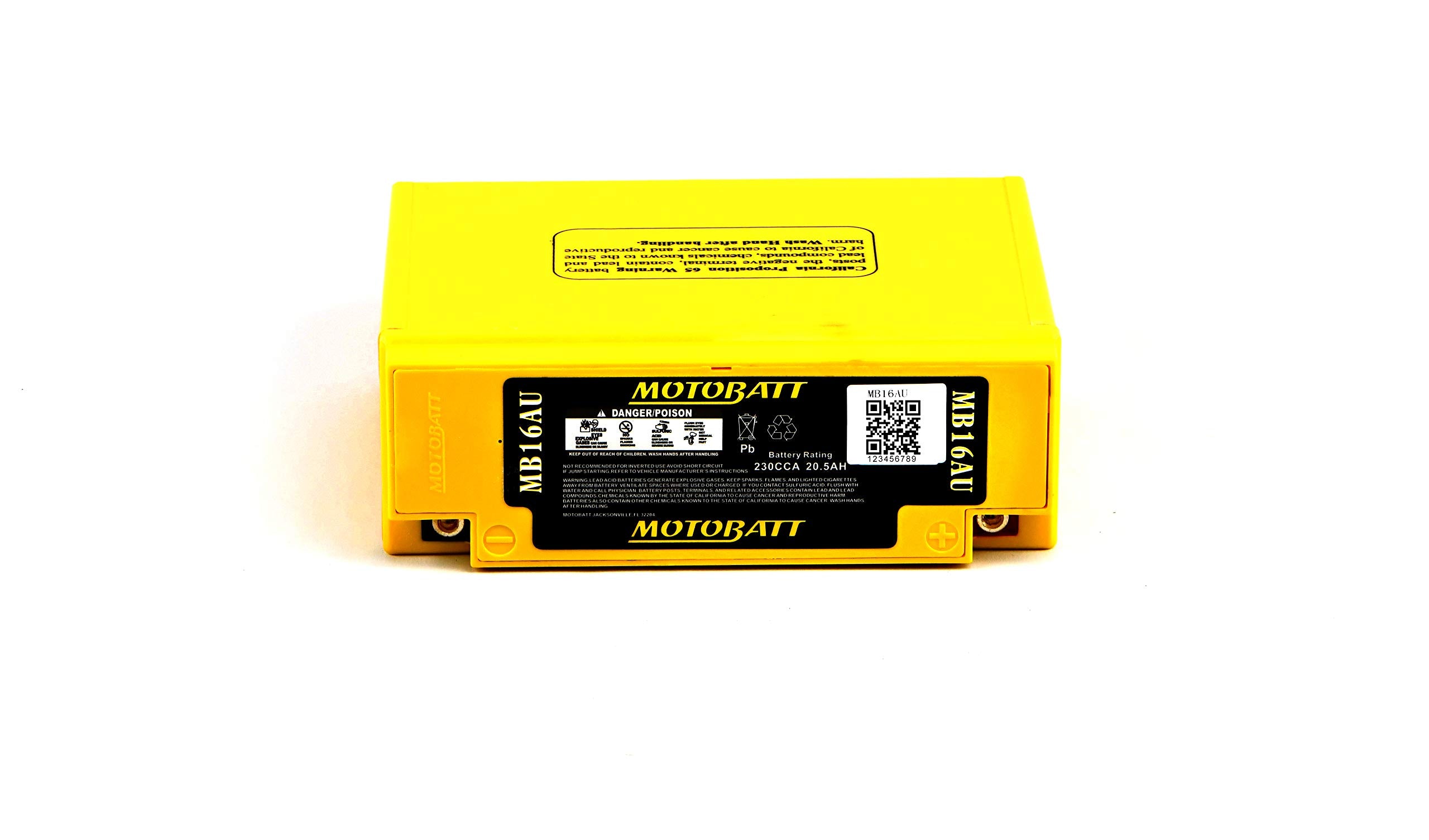 Motobatt Mb16Au (12V 20.5 Amp) 230Cca Factory Activated Quadflex Agm Battery