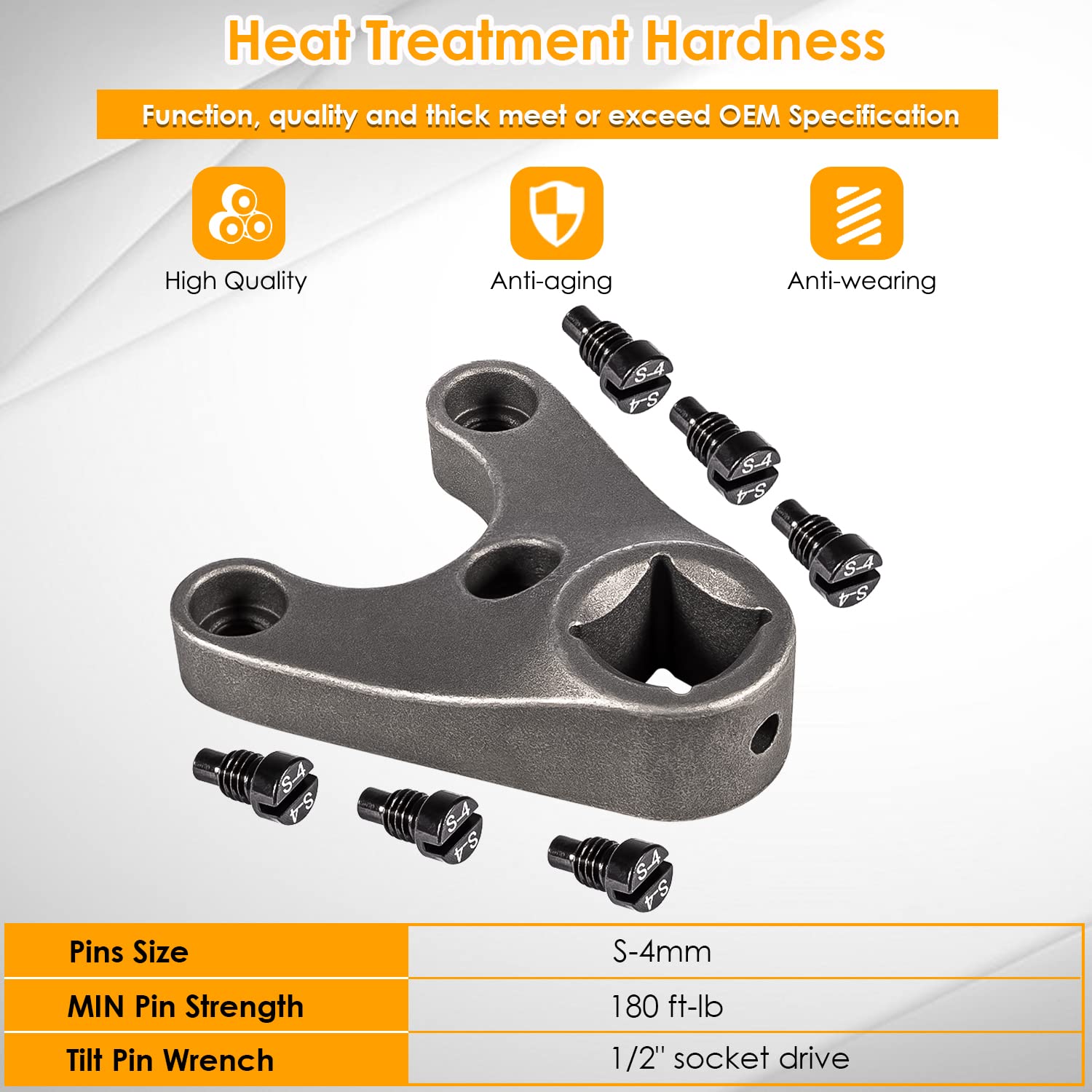 Yoursme Trim/Tilt Pin Wrench MT0004, 38mm x 4mm, Alloy Steel, Grey for Seastar & Yamaha 4 Stroke V6 Hydraulic Cylinders