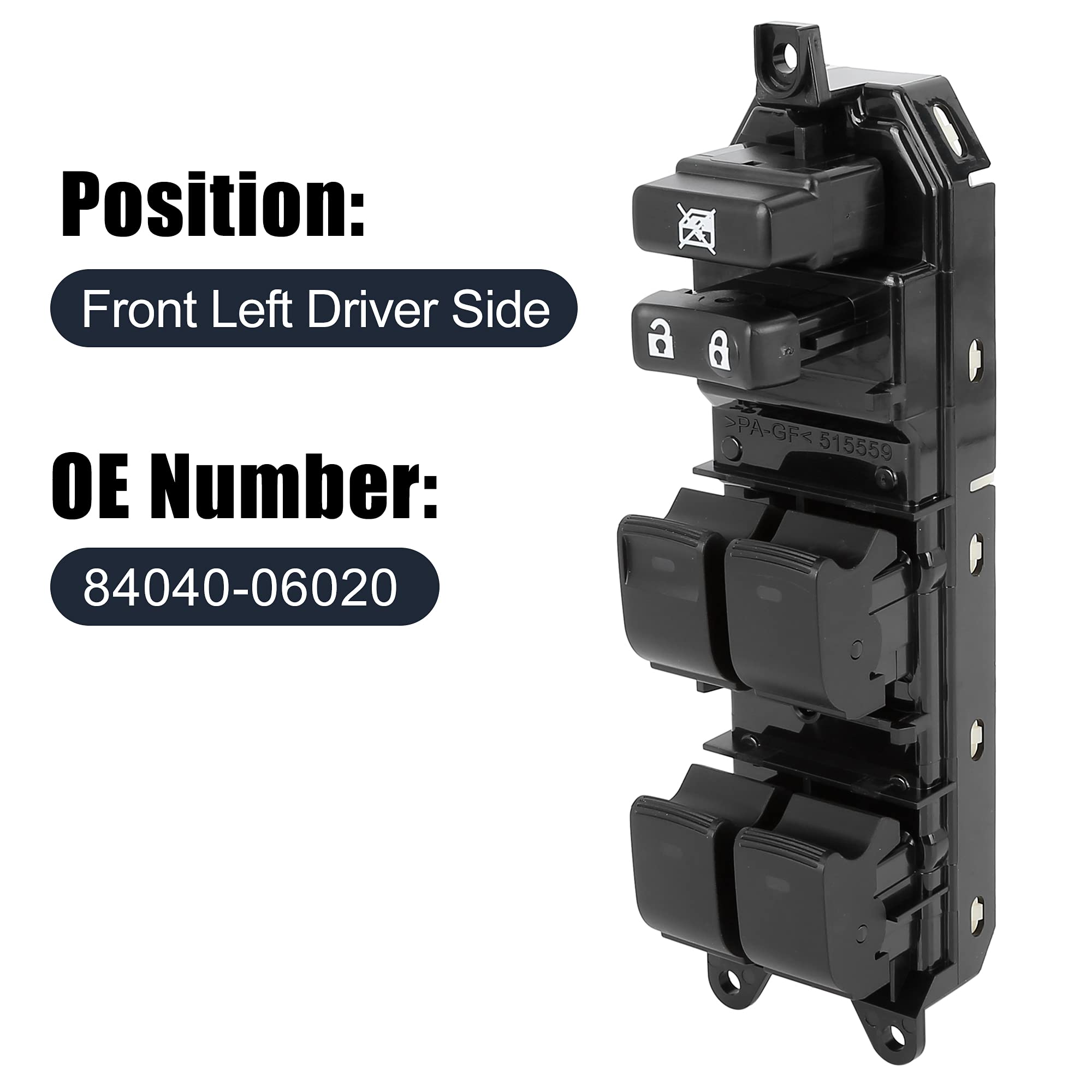 X AUTOHAUX Master Driver Side Power Window Switch 84040-06020 Replacement for Toyota Venza 2009-2013