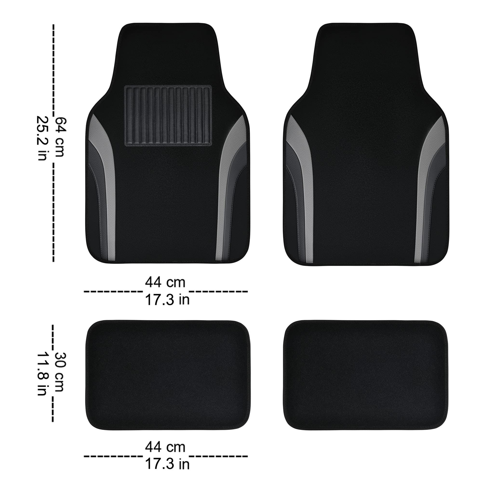 Car Pass Leather Waterproof Sporty Car Floor Mats Carpet,Universal Automotive Floor Mat Fit For Sedans, Cars, Mid Trucks, Vans,