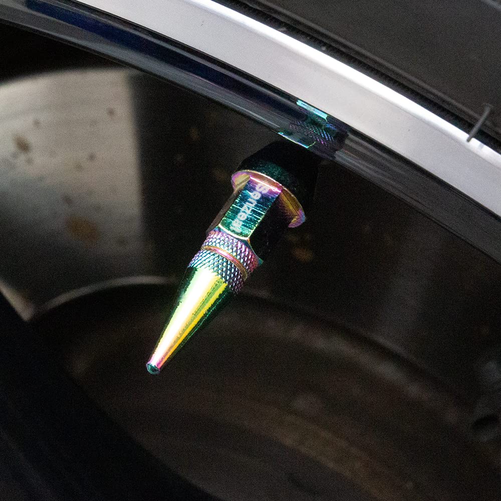 Senzeal 5X Long Spike Valve Caps Aluminum Car Tire Valve Stem Caps Bike Tire Caps Colorful
