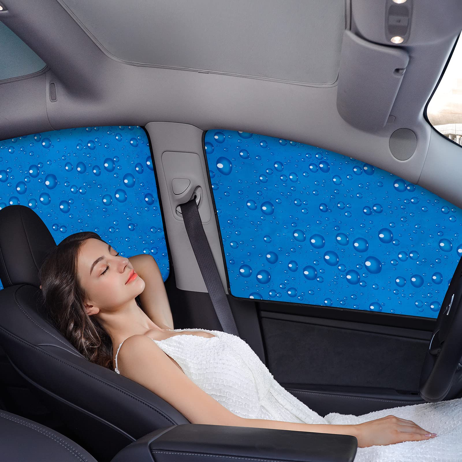 Aokway Side Window Sun Shade For Baby - 2 Pack Double Thickness Auto Windshield Sunshades Curtain, Universal Fit For Driver, Uv Protection