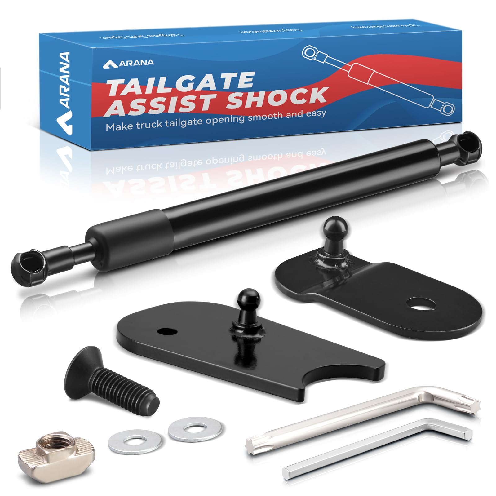 ARANA Tailgate Assist Shock for Ford Maverick 2022-2025, Black Carbon Steel Damper Kit, Fits Hybrid XL XLT Lariat, All Tools Included