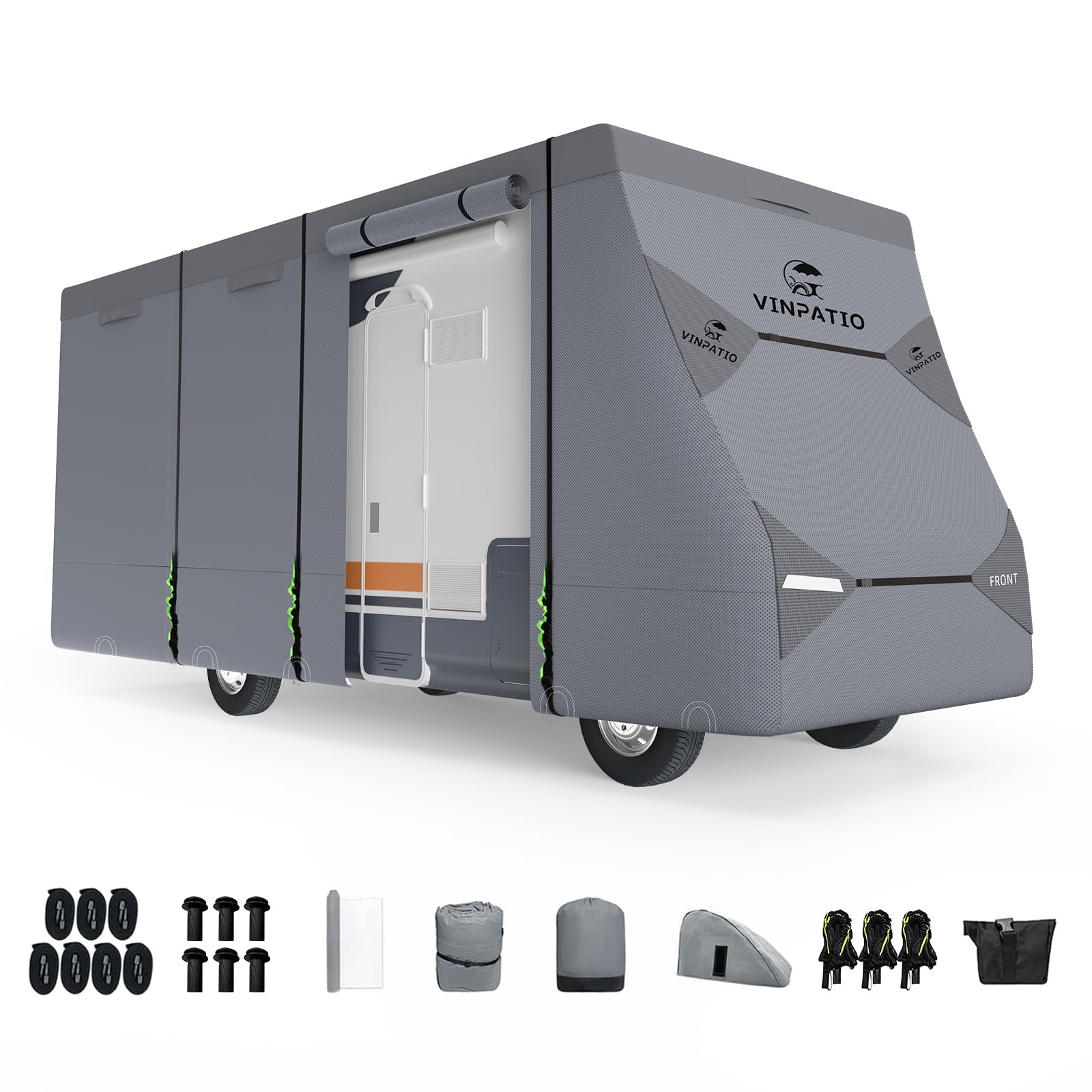 Class C Rv Cover Extra Thick 7 Layer Top, Fits 29'-32' Rv, Heavy Duty Windproof Class C Cover, Waterproof Anti-Uv Camper Cover W