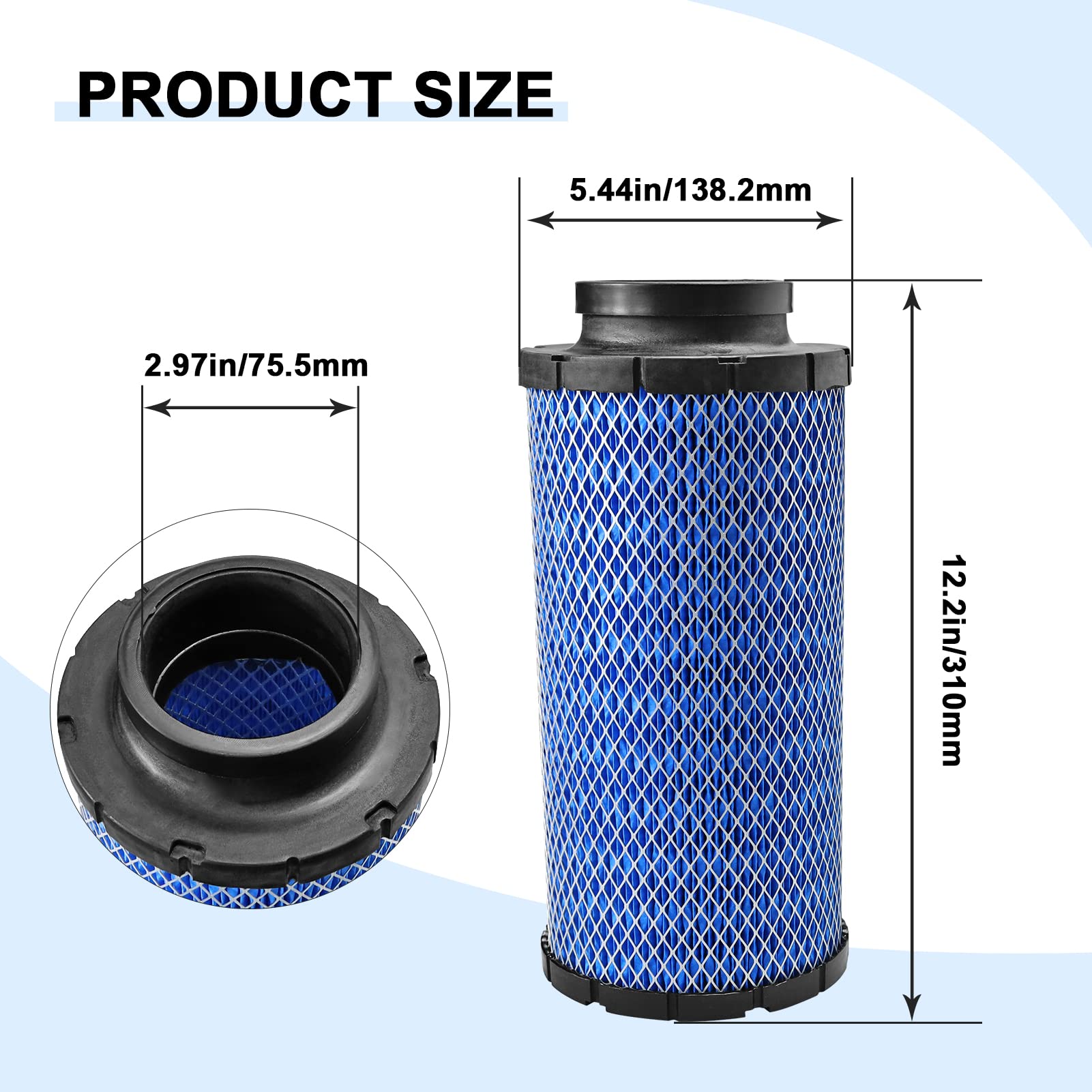 Locopow 2Pcs 1241084 2882234 Air Filter For Polaris Rzr 1000 Xp Xp4 Turbo S R Pro Xp Rs1 2014 2015 2016 2017 2018 2019 2020 2021