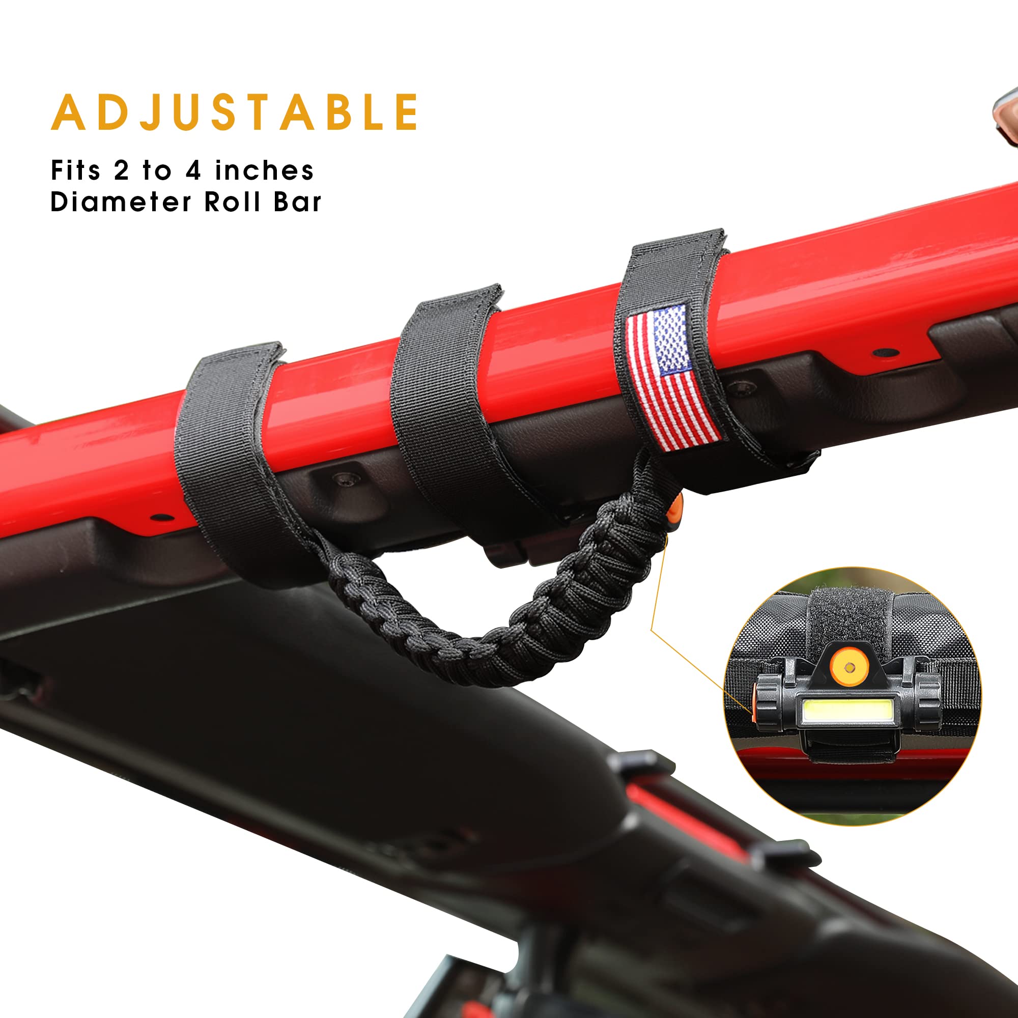 Sukemichi Handles Grab Roll Bar Grab Handles With Light For Jeep Wrangler Accessories Tj Jk Jl Yj Unlimited Rubicon Sahara 2 Doo