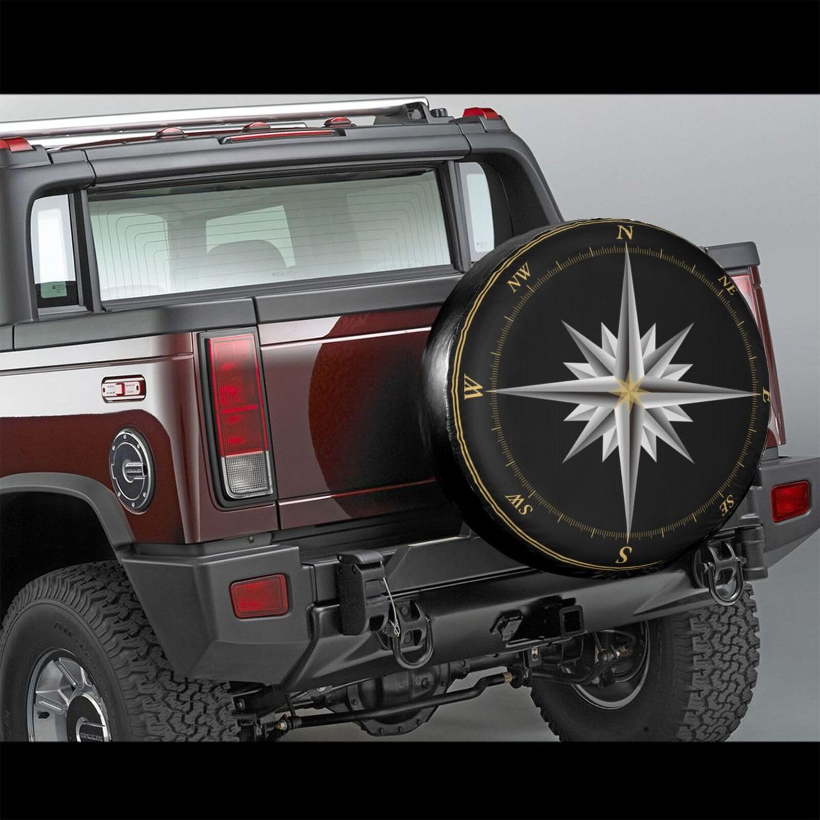 Marine Compass Nautical Spare Tire Cover Camping Tire Wheel Covers Weatherproof Wheel Tire Protector Waterproof Dust-Proof Tyre