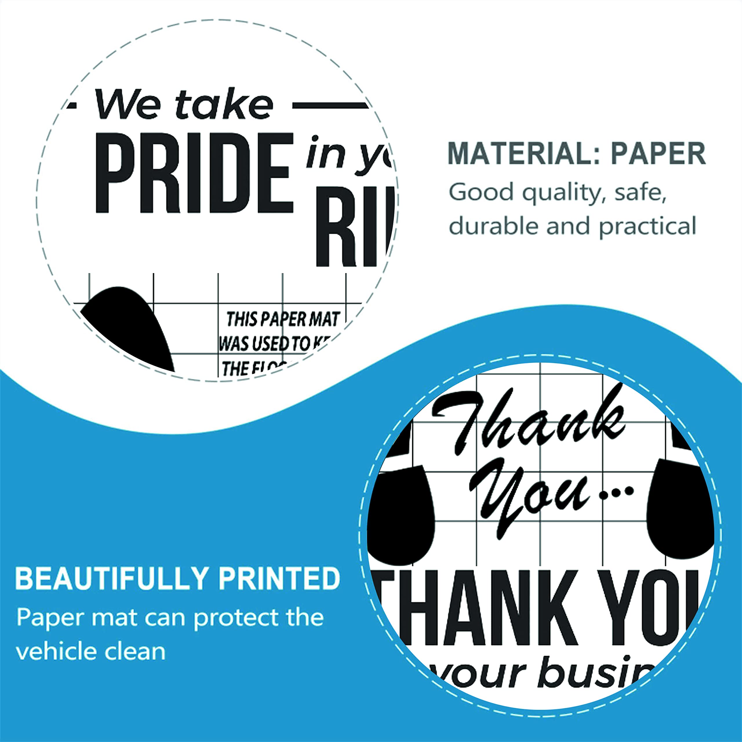 Chorming White Car Paper Floor Mats : 50 Pcs Disposable Floor Cars Auto Vehicles Automotive Mat Covers Protector Detailing Detai