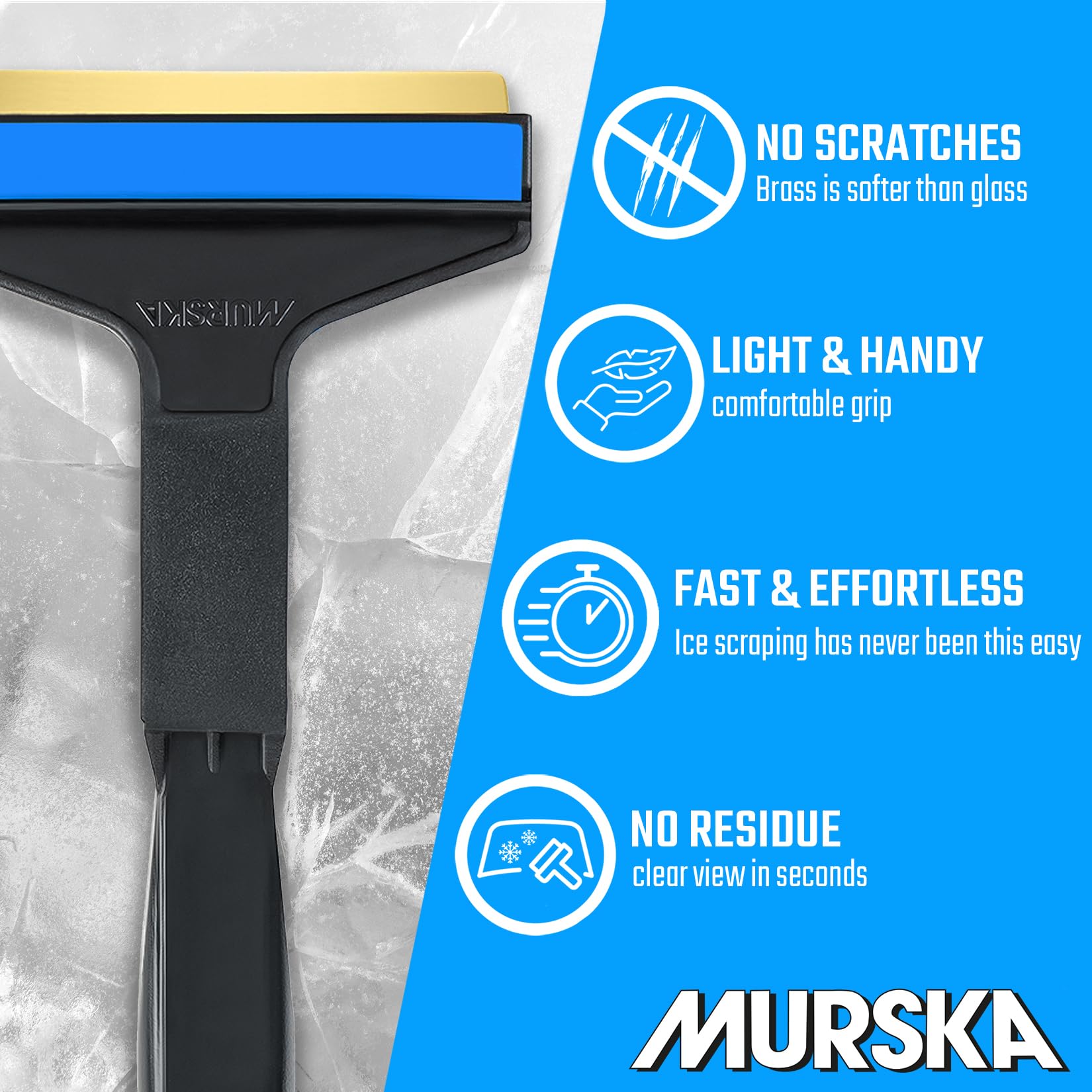 Car Ice Scraper Brass Blade 14,5 Inch Ice Scraper Long Handle Ice Scraper For Car Snow Scraper Ice Scrapers For Car Windshield O
