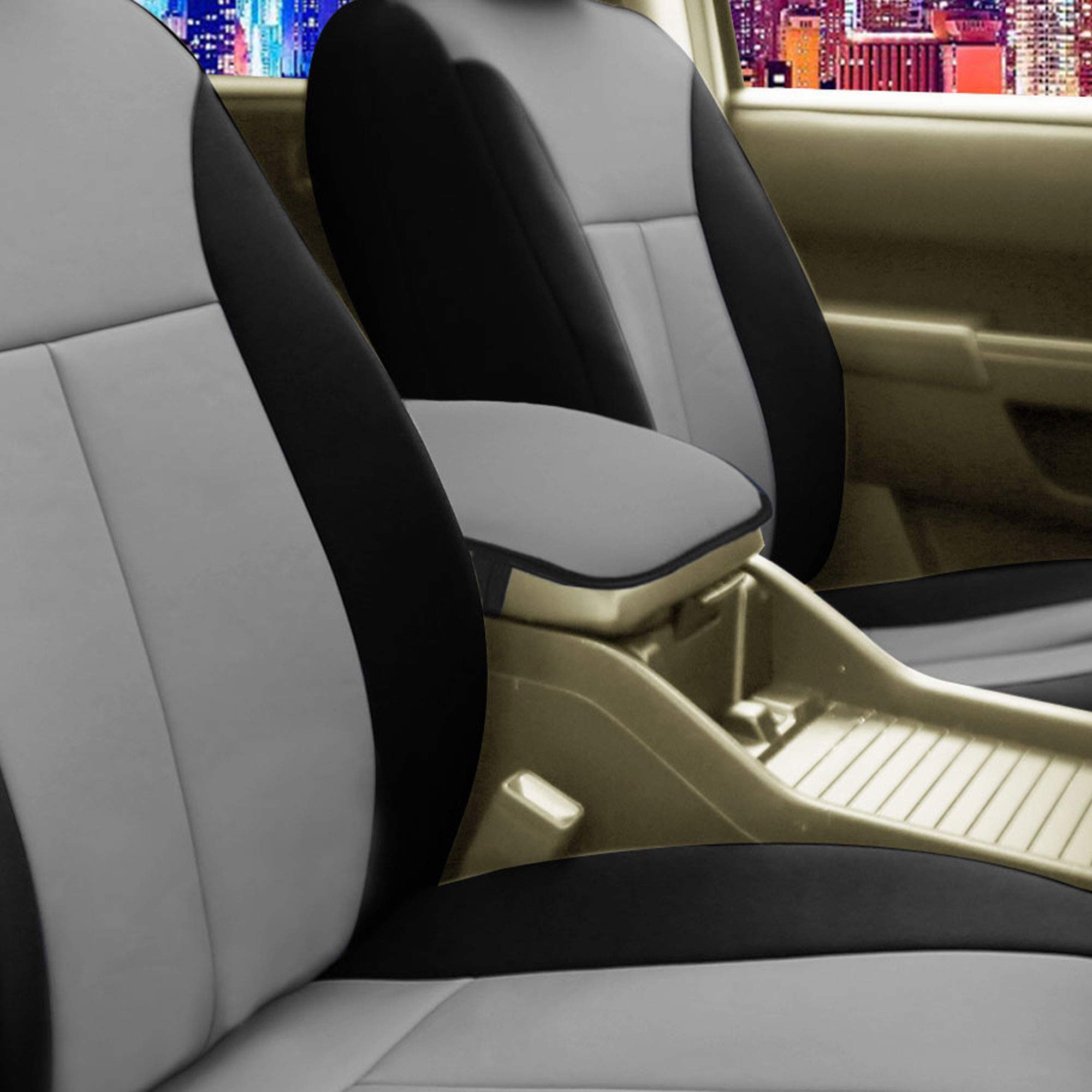 FH Group Neosupreme Center Console Pad Water-Resistant Gray Seat Box Cover Protector fits Most Cars, SUVs, and Trucks
