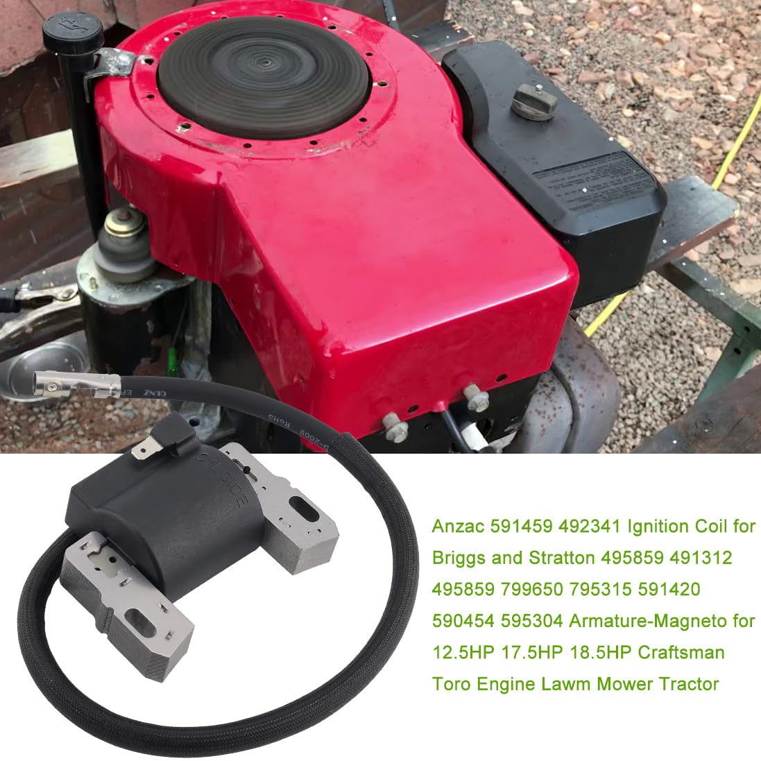 Anzac 591459 492341 Ignition Coil For Briggs And Stratton 495859 491312 495859 799650 795315 591420 590454 595304 Armature-Magne
