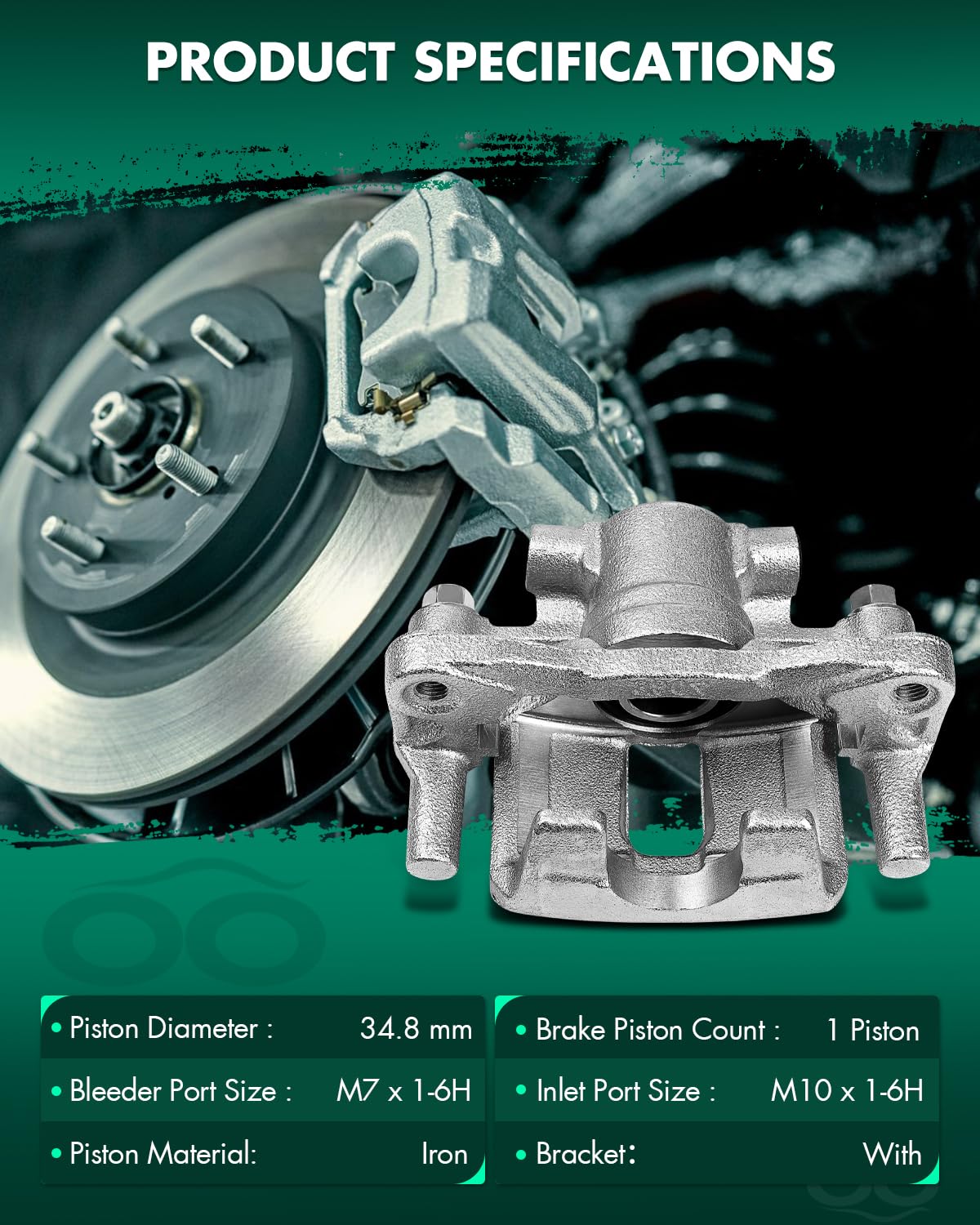 Scitoo 18B5039 Rear Left Disc Brake Caliper Assembly W/Bracket For Chrysler For 200/For Cirrus/For Sebring,For Dodge For Avenger