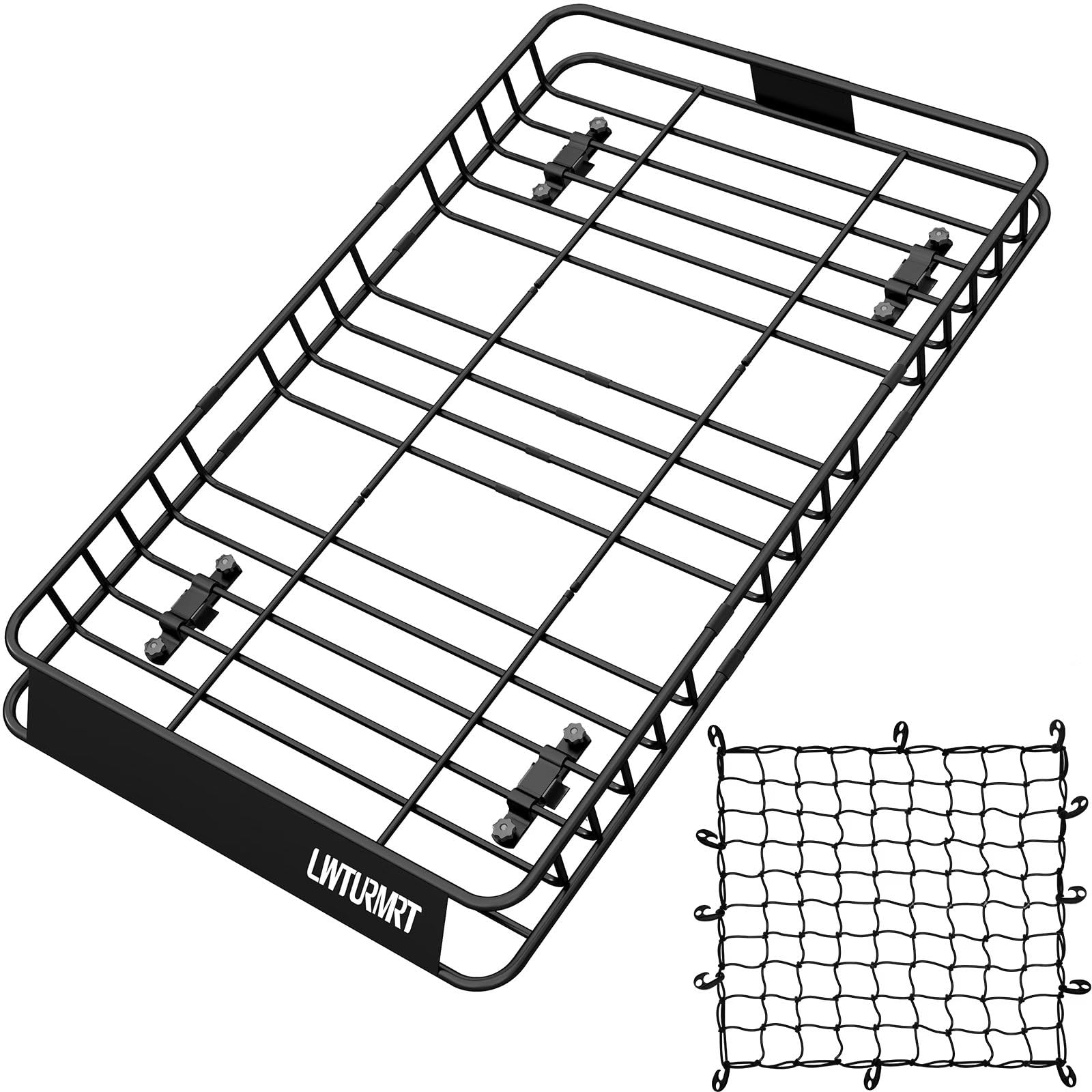 LWTURMRT 64 x 39 Inch Universal 300LB Heavy Duty Roof Rack Cargo with Cargo Net, Car Top Luggage Holder Carrier Basket for SUV,T