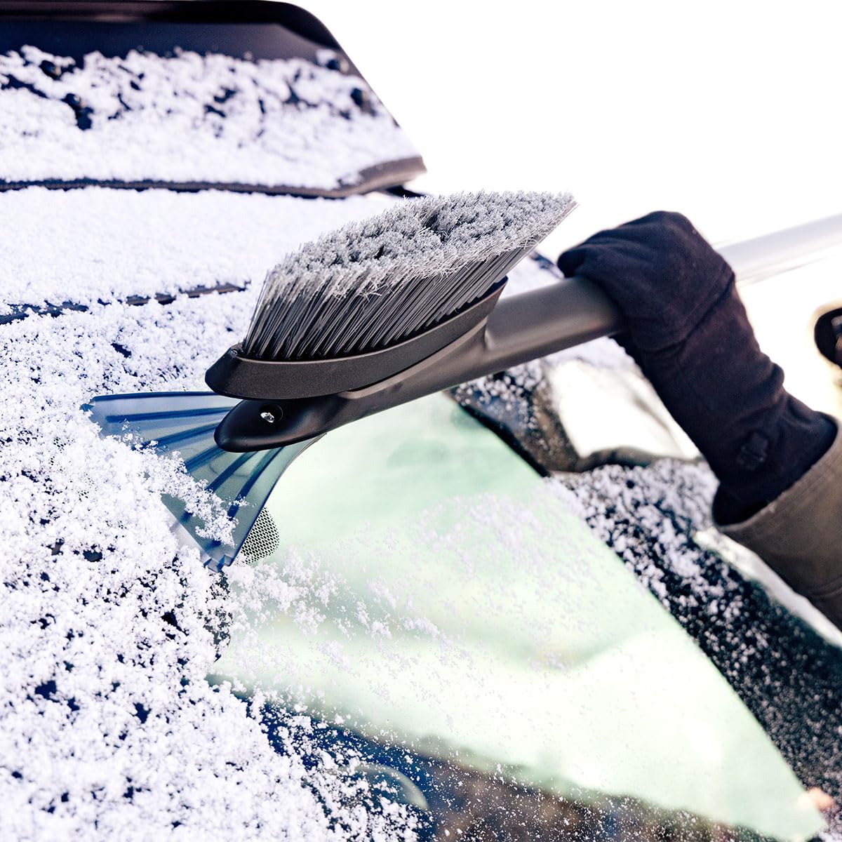 OXO Good Grips Extendable Twister Snow Brush & Ice Scraper, Plastic, Black, Model 1278000