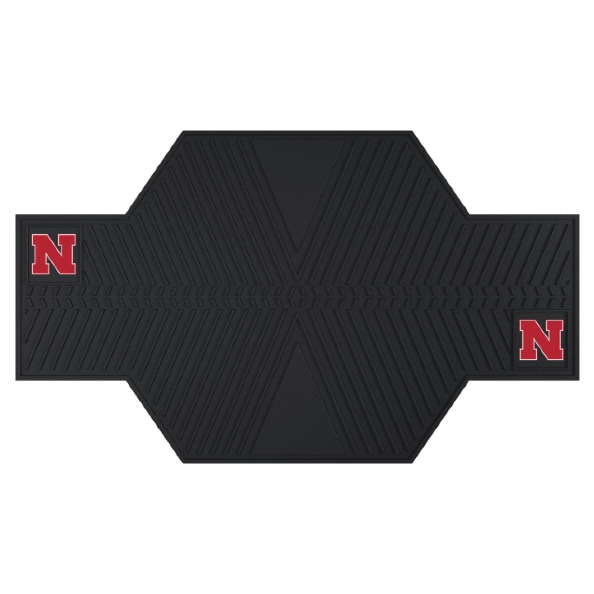 FANMATS 15223 Nebraska Cornhuskers Motorcycle Mat  N Primary Logo, Black