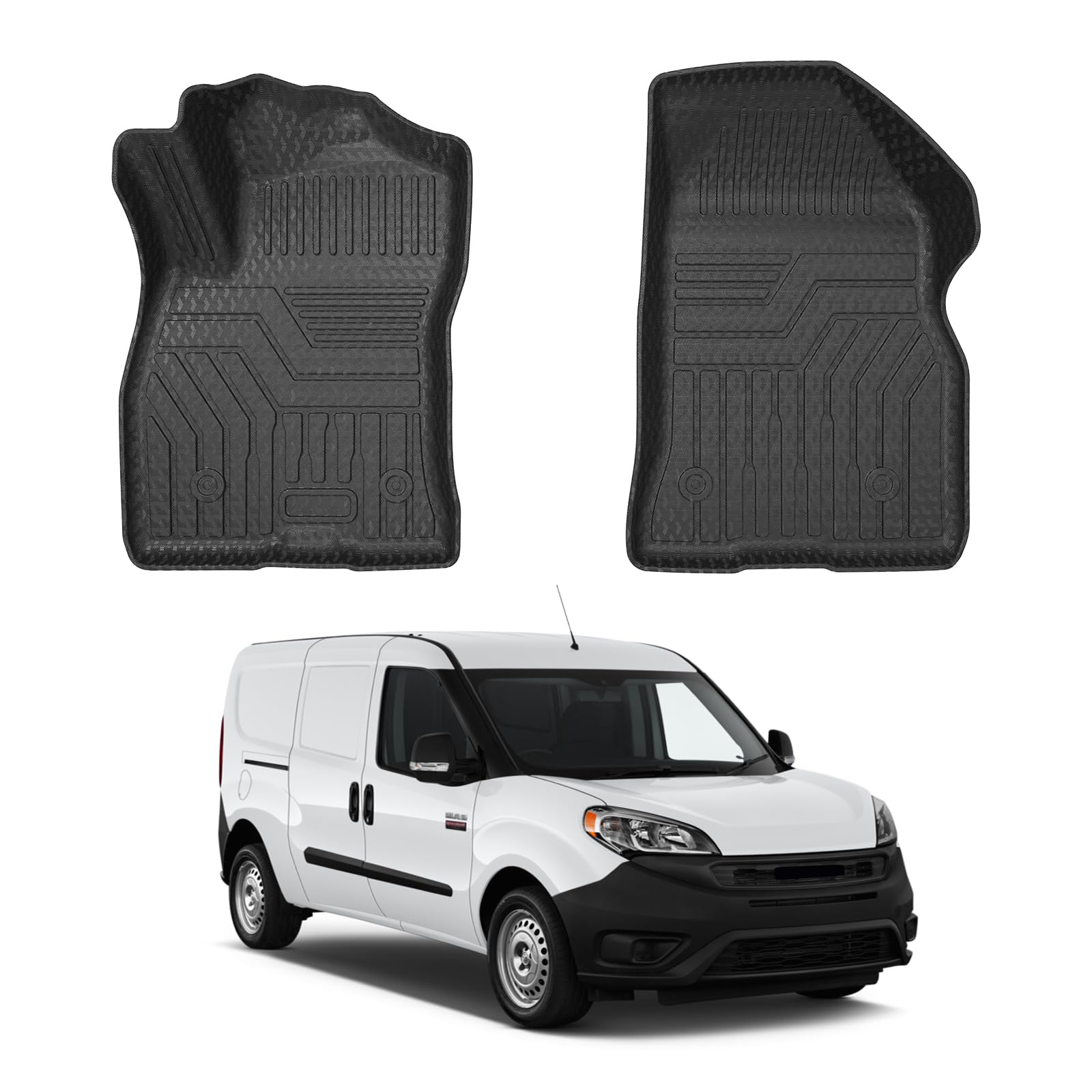 Mixsuper Front Floor Mats Compatible With 2015-2022 Ram Promaster City All Weather Floor Liners 1St Row Mat Liner Set Black