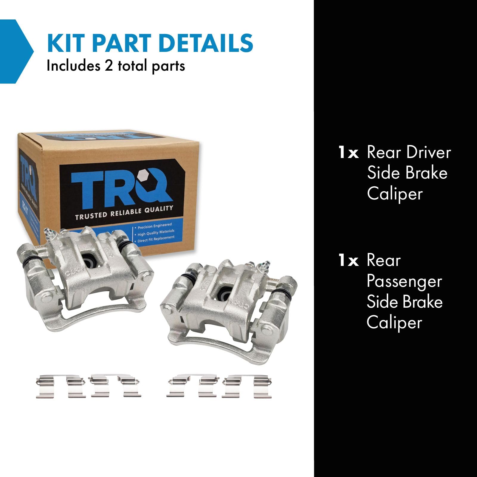 Trq Rear Brake Caliper Set Compatible With 2009-2012 Hyundai Elantra
