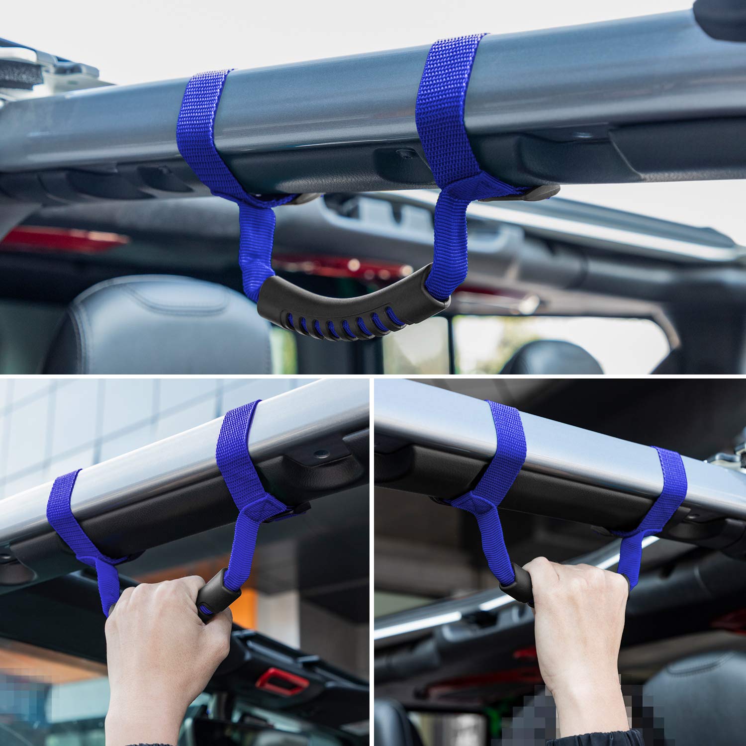 4 X Roll Bar Grab Handles Grip Handle For Jeep Wrangler Yj Tj Jk Jku Jl Jlu Sports Sahara Freedom Rubicon X & Unlimited 1955-202