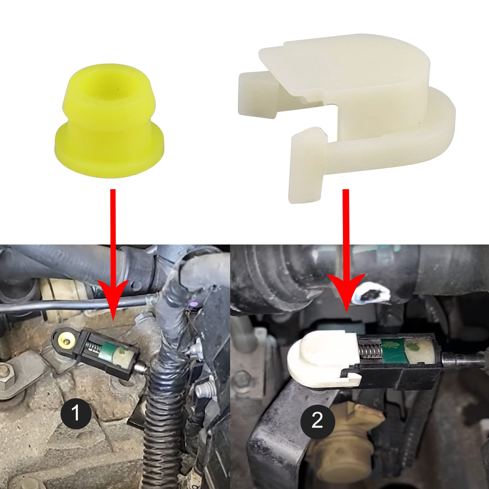 LEETUTA Transmission Shifter Cable Bushing & Cap for Ford Edge/Fusion/C-Max/Escape/Transit Connect, Models KV6Z-7K340-A & DG9Z-7S004