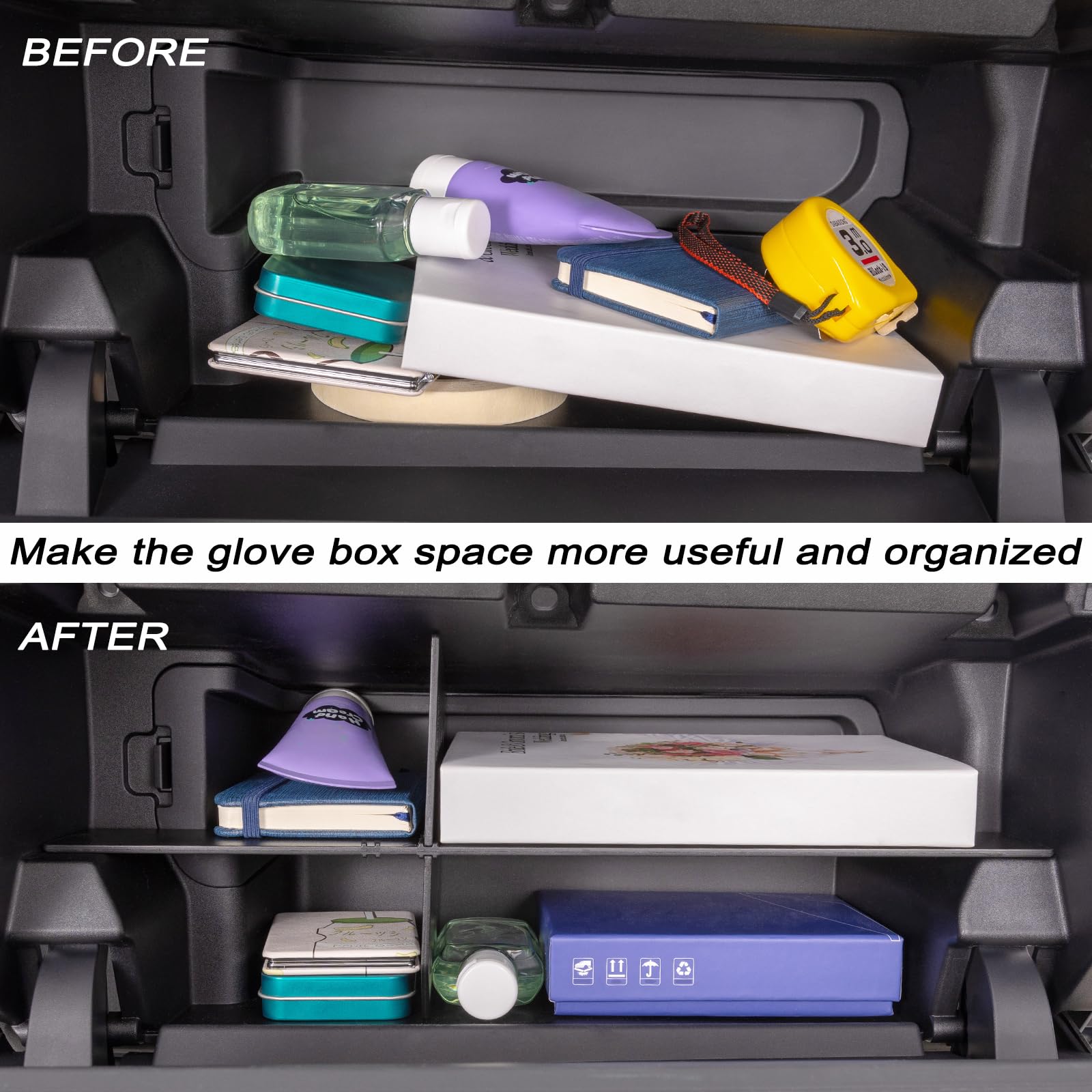 JKCOVER Glove Box Organizer for 2024+ Toyota Tacoma, Plastic Storage Divider, Model JC-TA-24-091