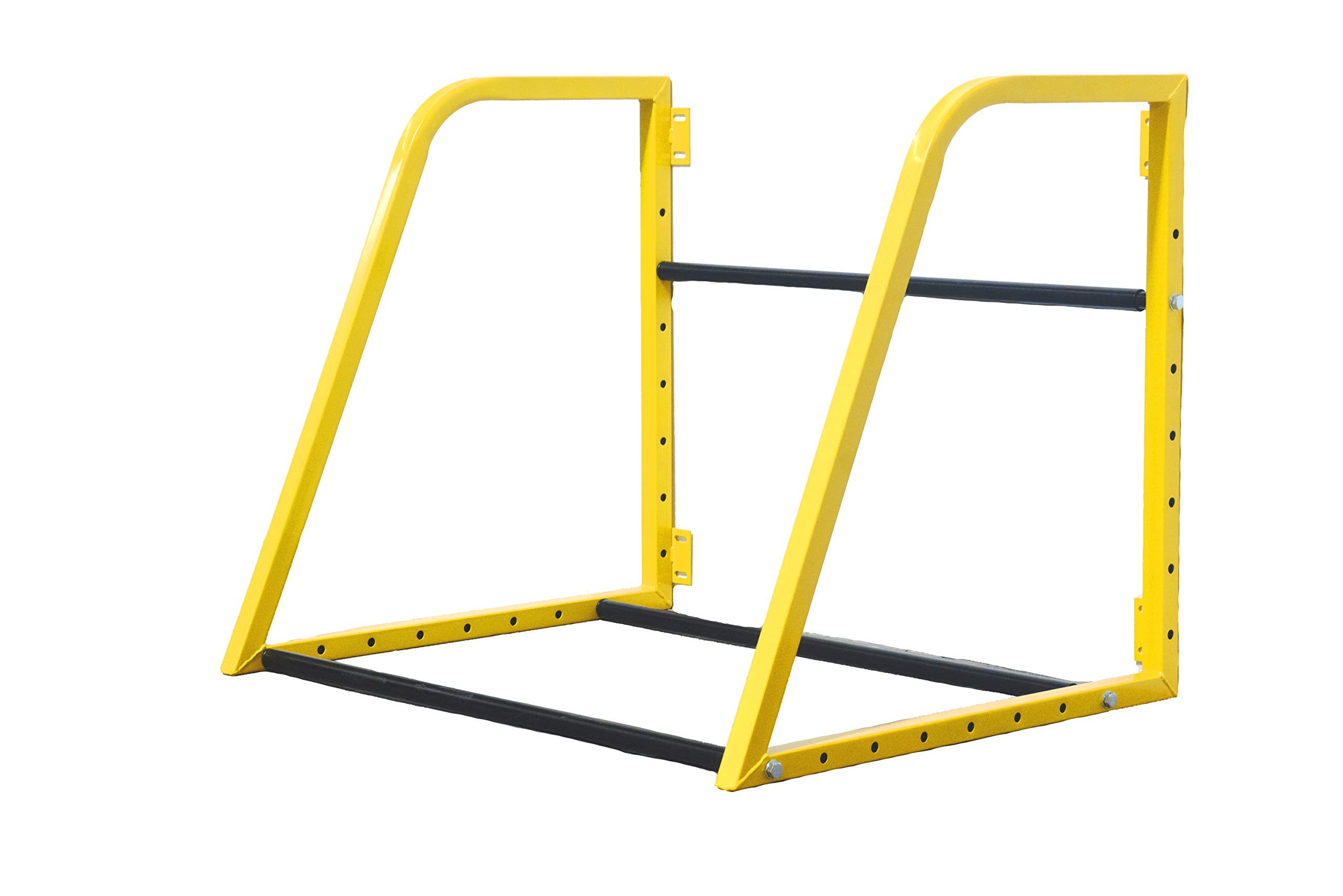MAXXHAUL Adjustable Wall-Mount Tire Storage Rack, 32-48" Width, 375 lb Capacity, Steel, Yellow, Model 50256, Garage/Shop
