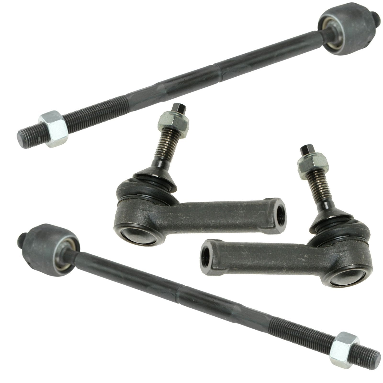 Trq Front Inner And Outer Tie Rod Set Compatible With 2005-2007 Ford Five Hundred 2009 Flex Freestyle 2008-2009 Taurus Taurus X
