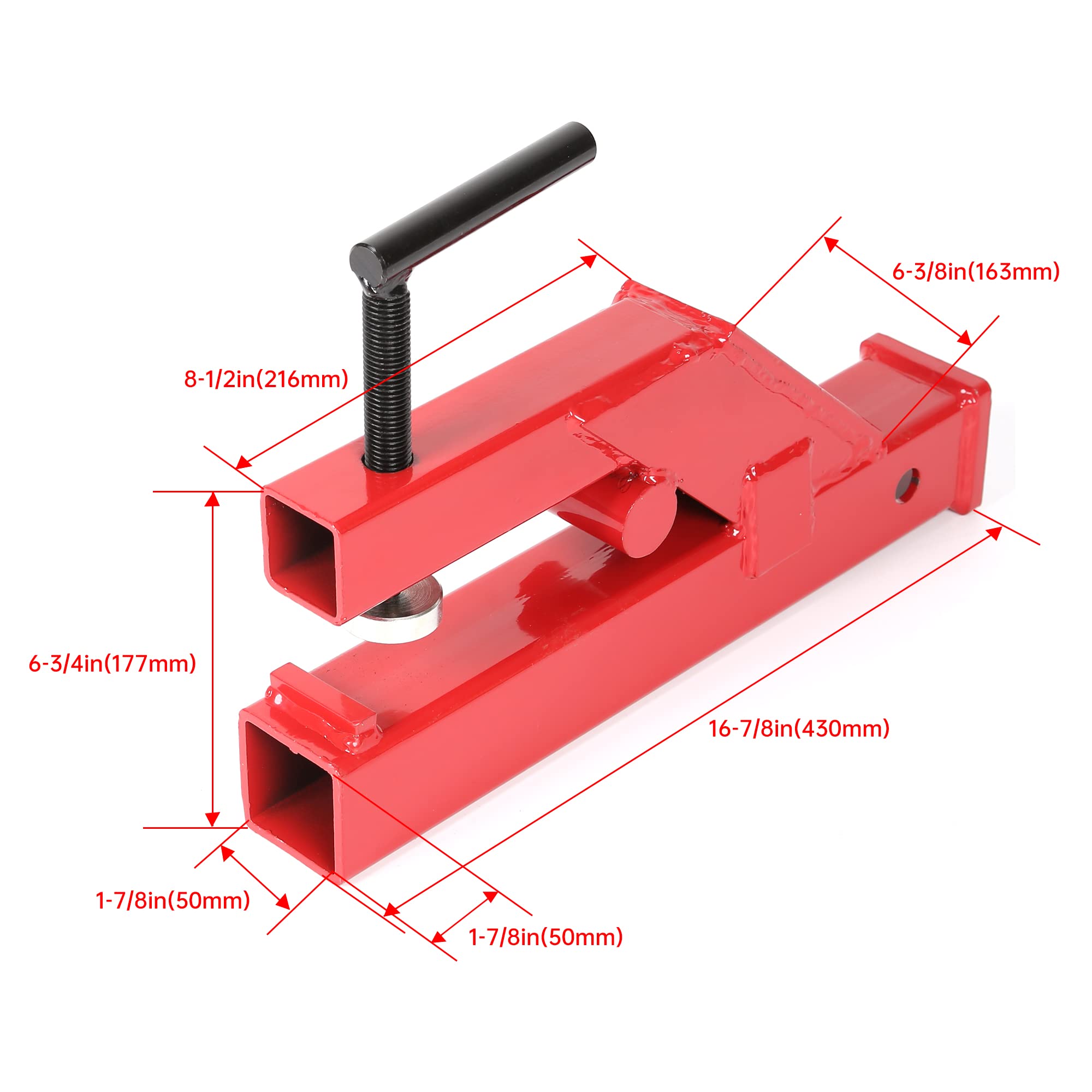 ECOTRIC 2" Ball Mount Receiver Adapter - Alloy Steel Clamp On Trailer Hitch for Deere Bobcat Tractor Forklift, Model CA-28