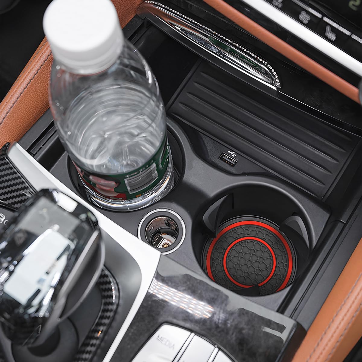 Osilly 2 Pack Car Coasters For Cup Holder, 2.75 Inch No-Slip Anti Dust Insert Coaster, Universal Auto Waterproof Coasters Silico