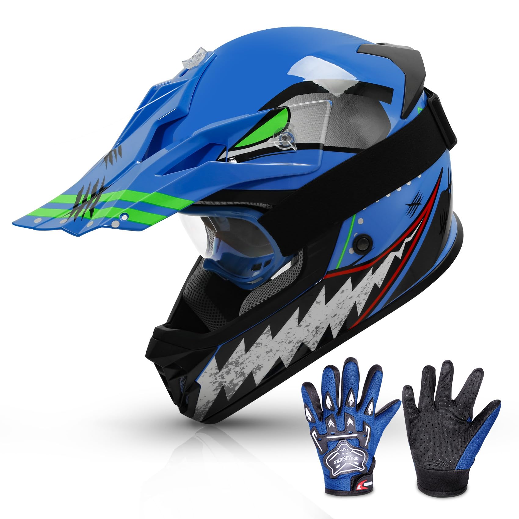 Tcmt Dot Youth & Kids Motocross Offroad Street Helmet Pink Butterfly Motorcycle Youth Helmet Dirt Bike Motocross Atv Helmet+Goggles+Gloves M