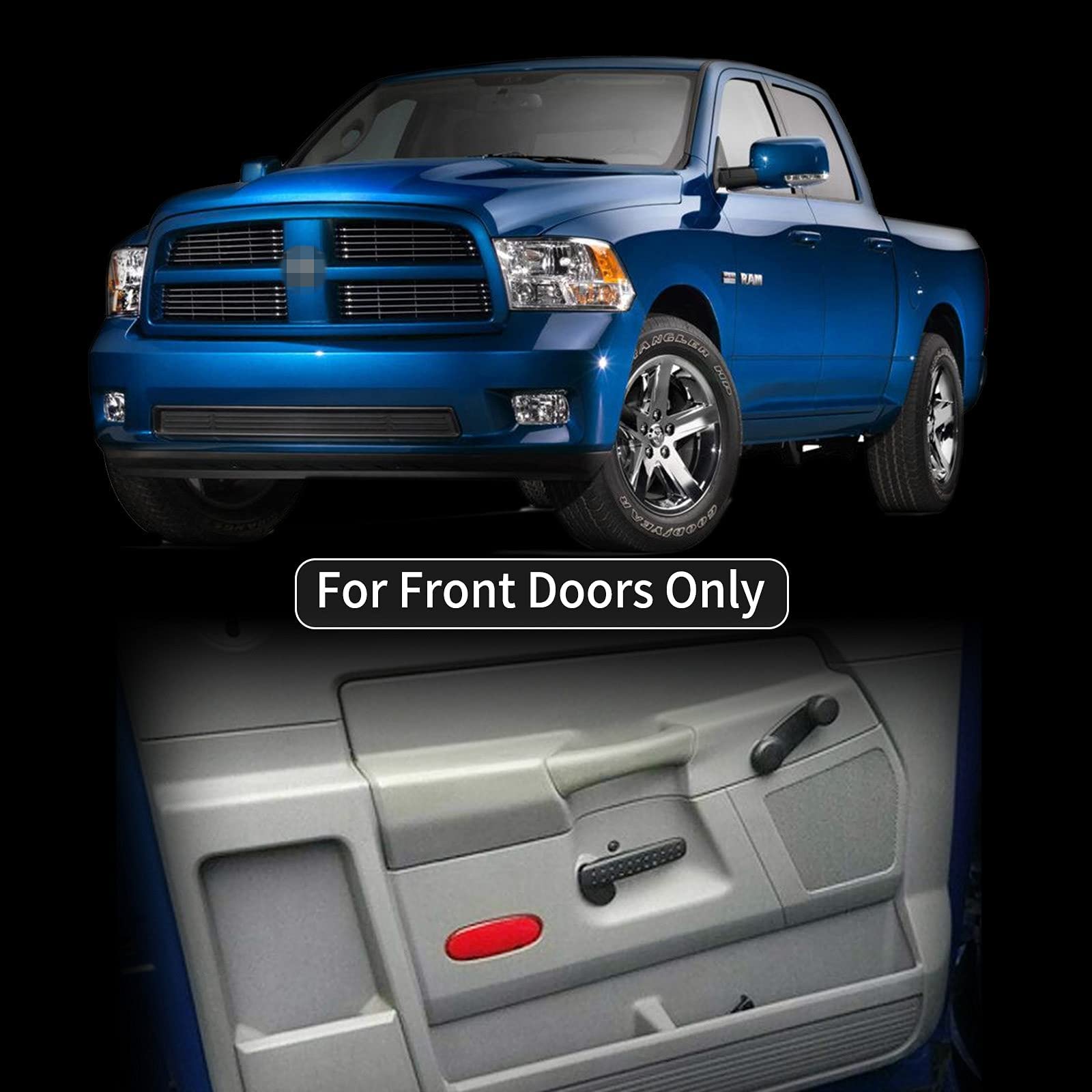 LDETXY Car Front Interior Door Panels Reflector Red Inner Door Panel Reflector Plate for 2002-2008 Dodge Ram 1500/2003-2009 Dodg