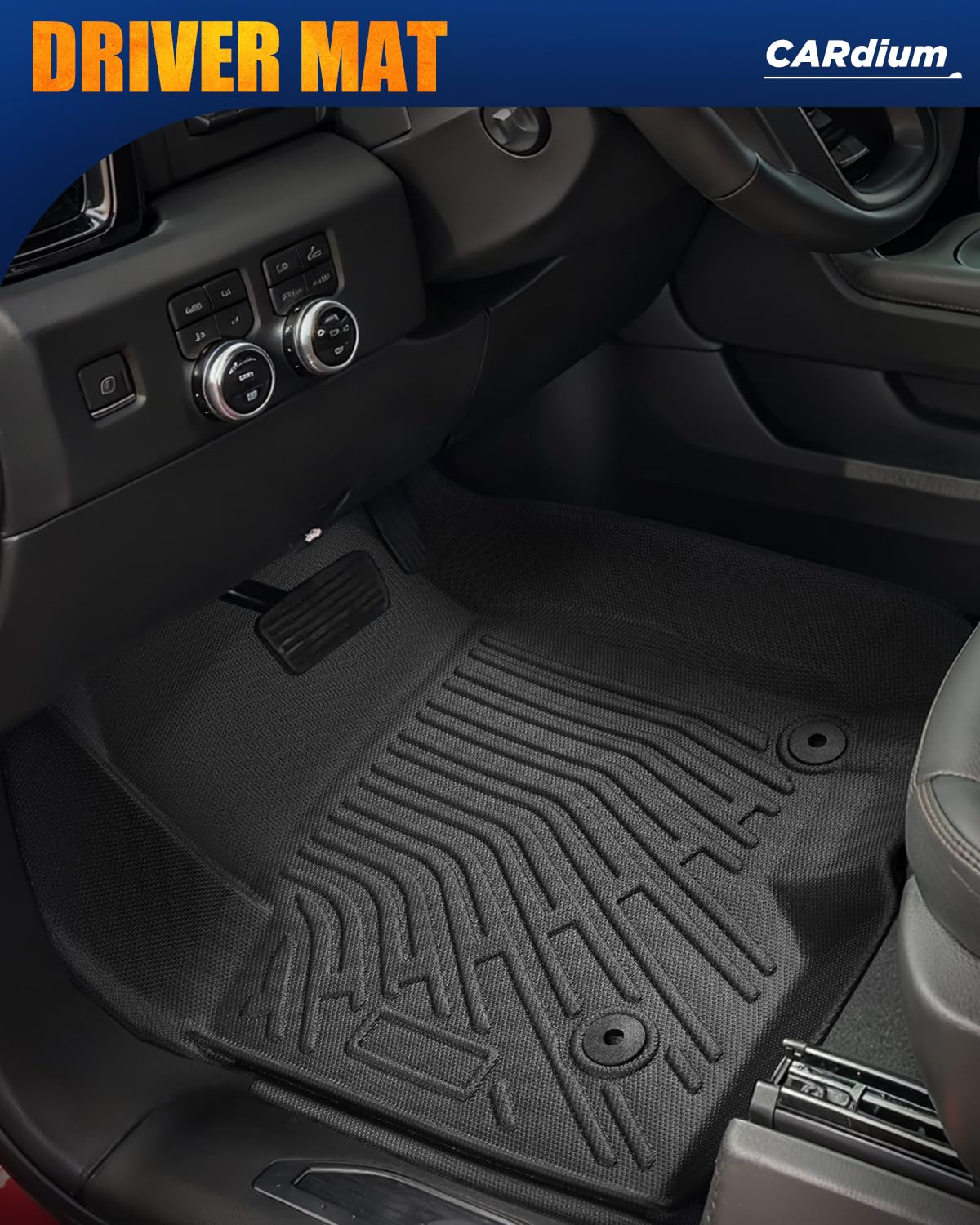 All Weather Floor Mats | for Chevy Silverado/for GMC Sierra 2025 2024-2019 | Crew Cab Only | Front & Backseat Truck Liners | 150