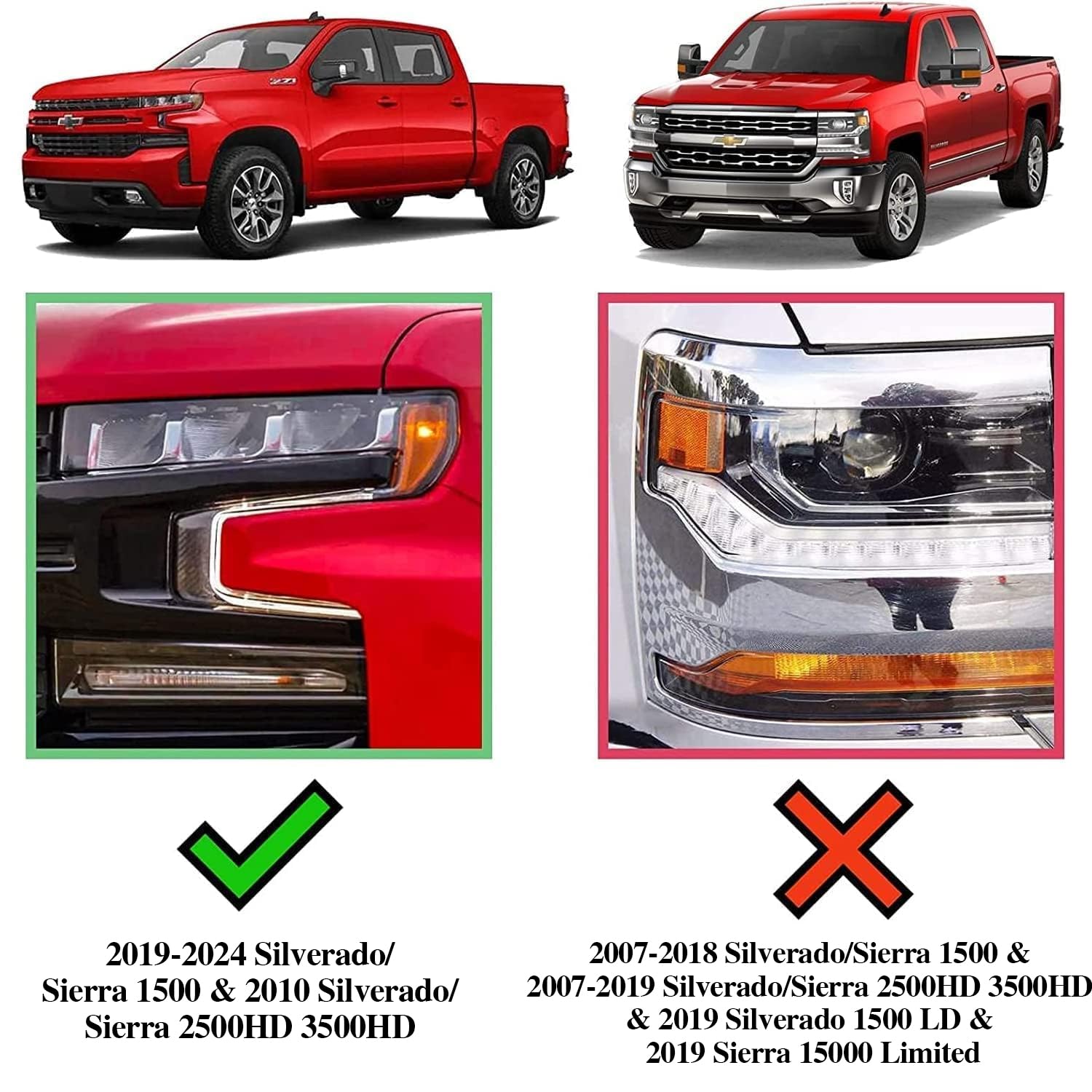Comnova 6 Inches Running Boards& Steps Step Bars Compatible With 2019-2024 Chevy Silverado 1500, 2020-2024 Silverado/Sierra 2500Hd 3500Hd Crew Cab, A Pair Running Boards For Silverado Crew Cab.