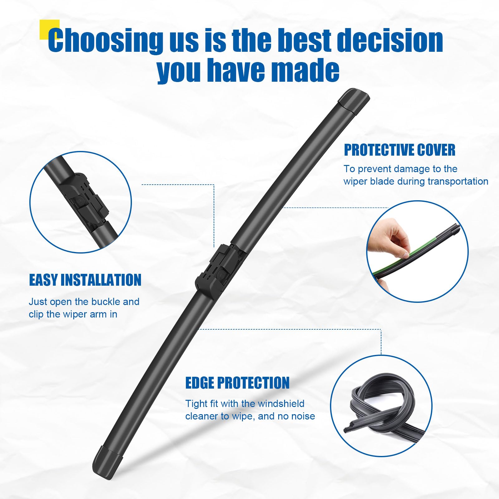 Hrsno 22''+20'' Windshield Wipers With 2 * 10'' Rear Wiper Blade Sets Automotive Replacement For Mini Cooper Clubman 2016-2023,E