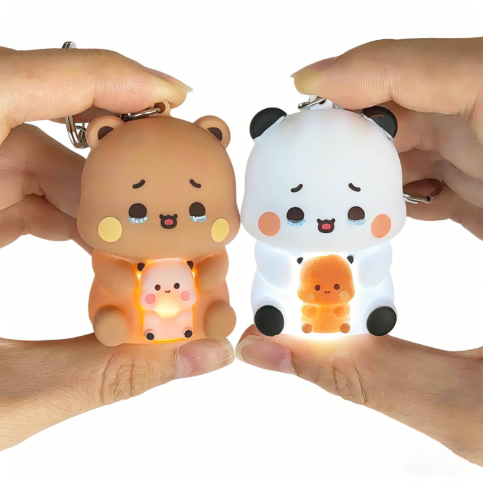 Z-oneMart Cute Keychains BuBu Dudu, 2PCS Mini Kawaii Cartoon Statue Figurine Key Chains for Women Girl Backpacks Car Keys