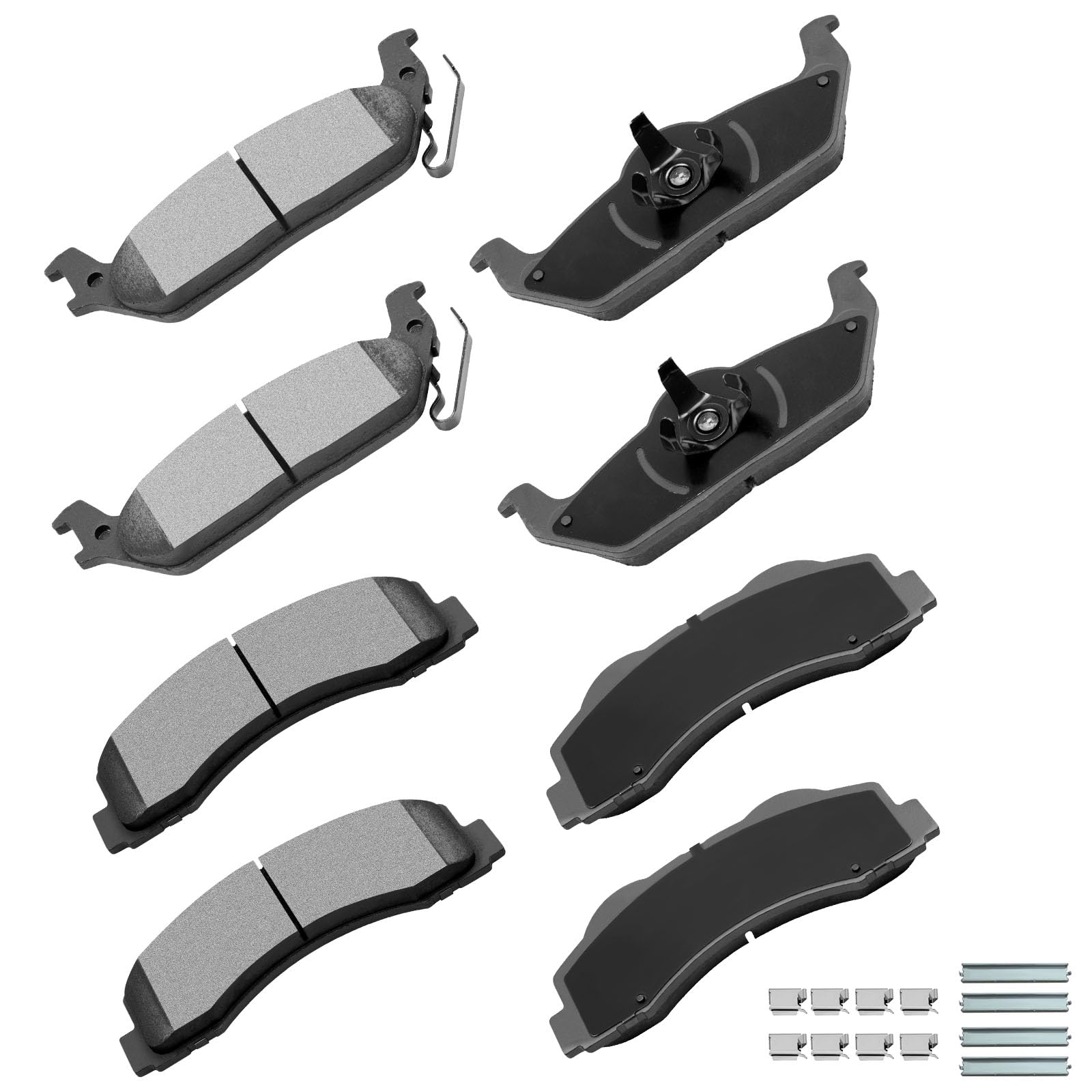 Cciyu D1012 D1414 Front & Rear Disc Brake Pads Kit For Ford For F-150 2010-2011 8Pcs