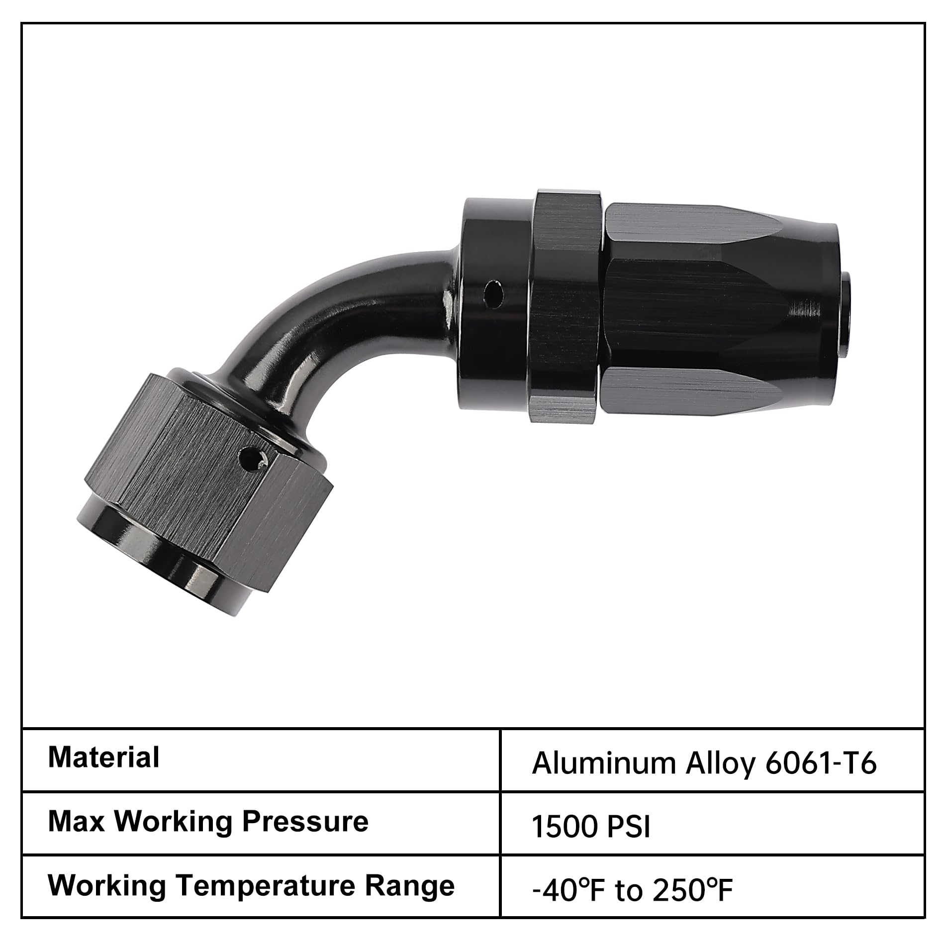 Evil Energy 8An Hose End Fitting 60 Degree Swivel For Cpe Braided Fuel Hose Black