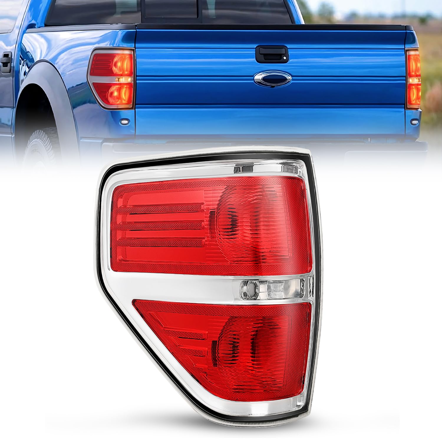 Nilight Taillight Assembly Compatible With 2009 2010 2011 2012 2013 2014 Ford F-150 F150 Pickup Truck Taillights Rear Lamp Repla