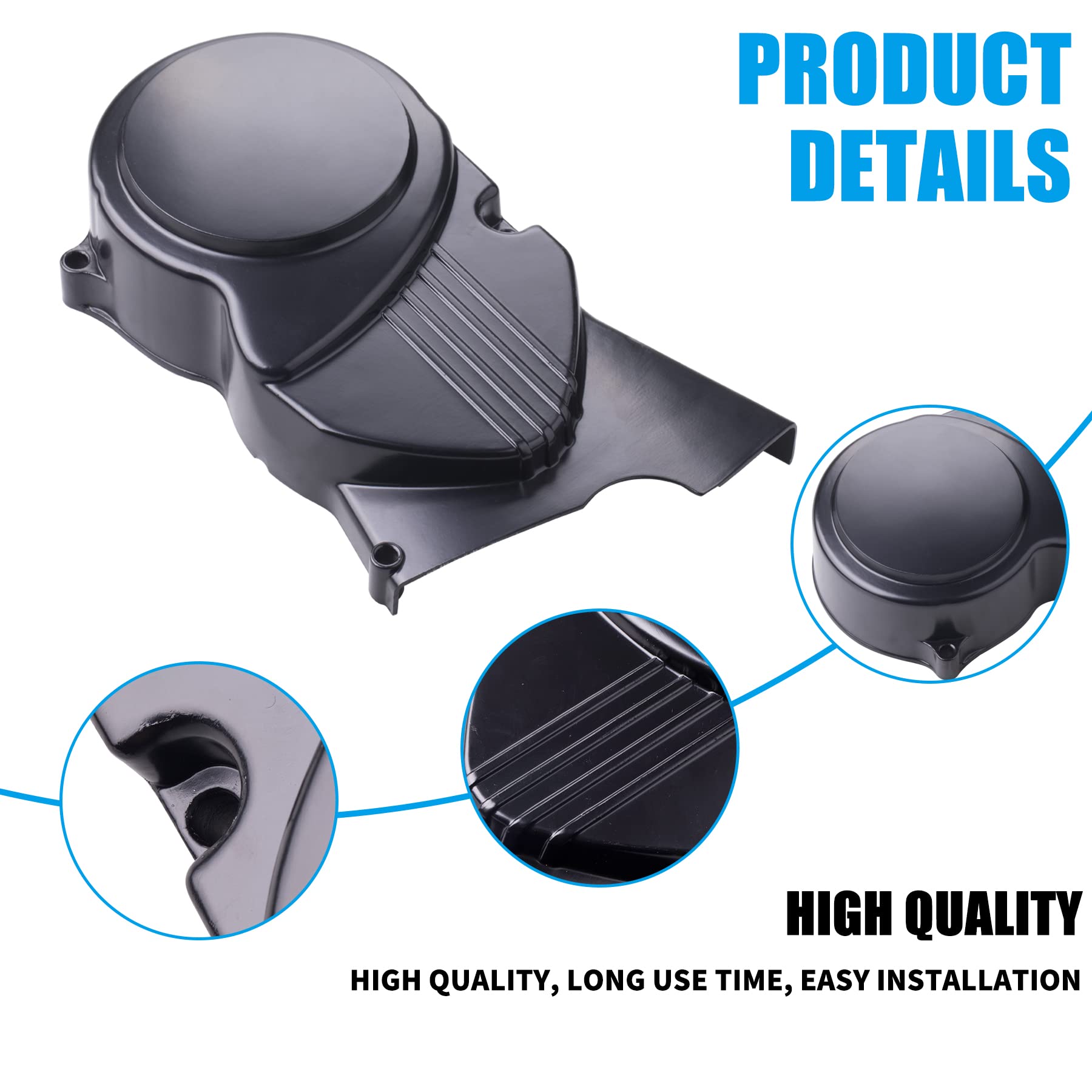 JINGKE Black Left Engine Stator Cover for 50cc-125cc Dirt Bikes - Compatible with CRF50, XR50, SSR, Thumpstar, Apollo, Taotao, and