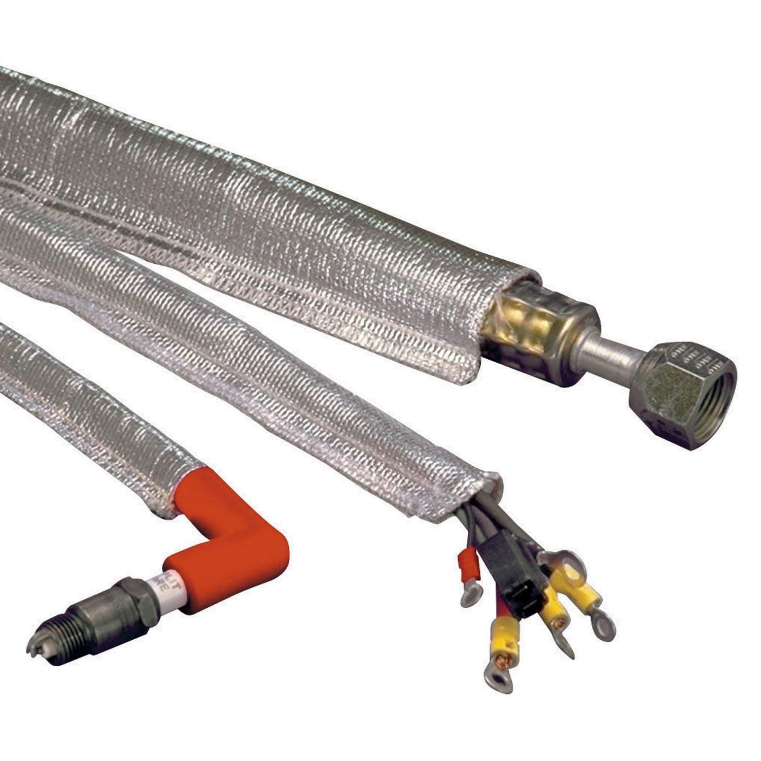Design Engineering 010403B50 Heat Sheath 3/4'' I.D. x 50ft Aluminized Sleeving for Ultimate Hi-Temp Protection