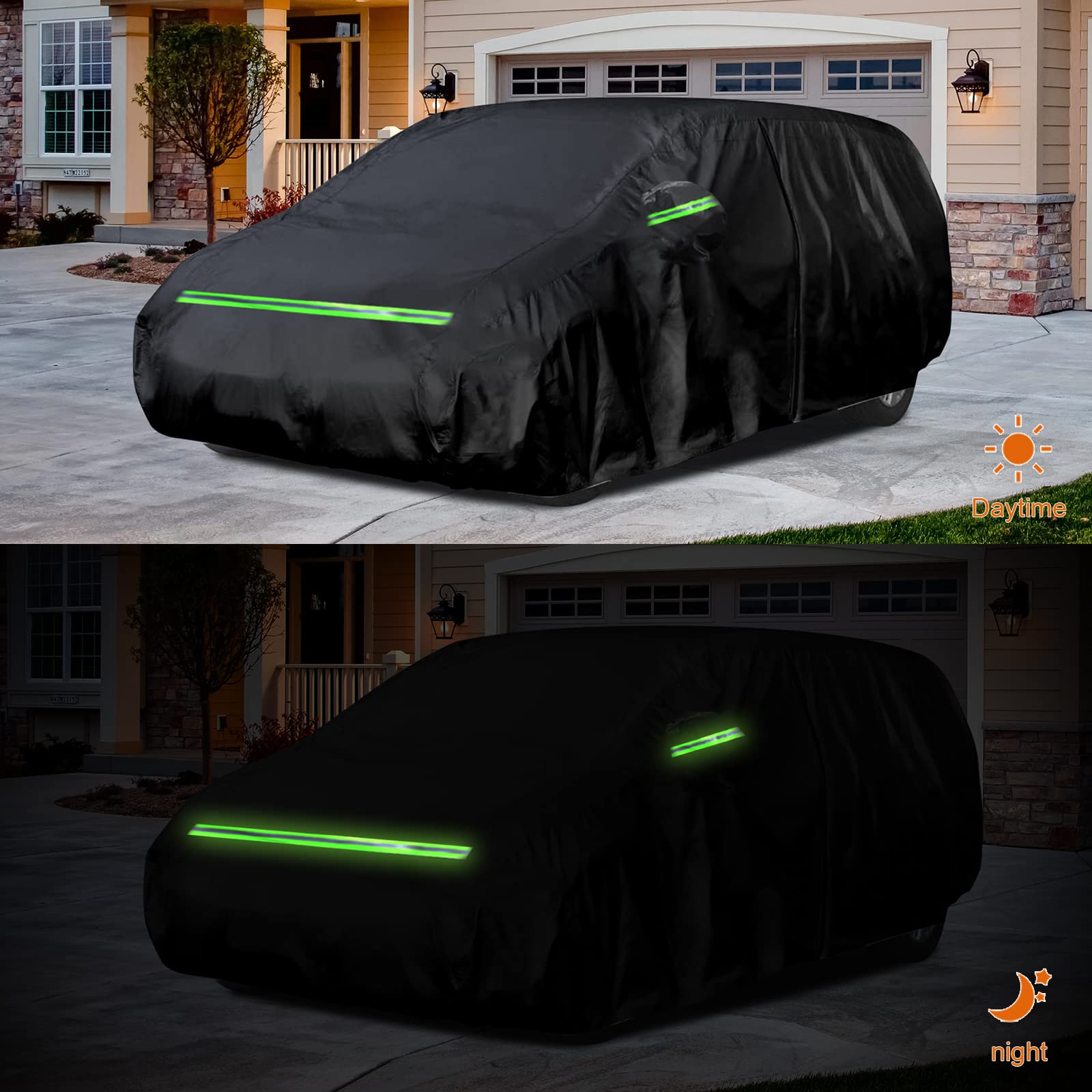 Waterproof Car Cover Replace For 2005-2025 Honda Odyssey Minivan, 6 Layers All Weather Car Covers With Door Zipper & Windproof B