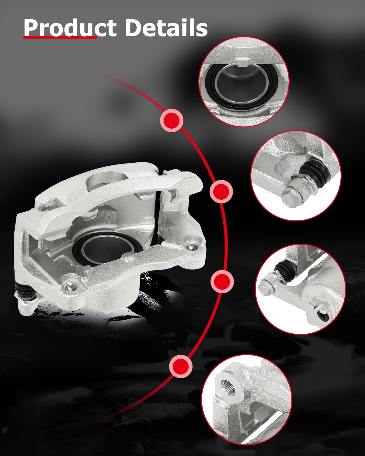cciyu 19B3428 19B3429 Front Left & Right Brake Calipers With Bracket For Nissan For Rogue 2008-2013,For Nissan For Rogue Select